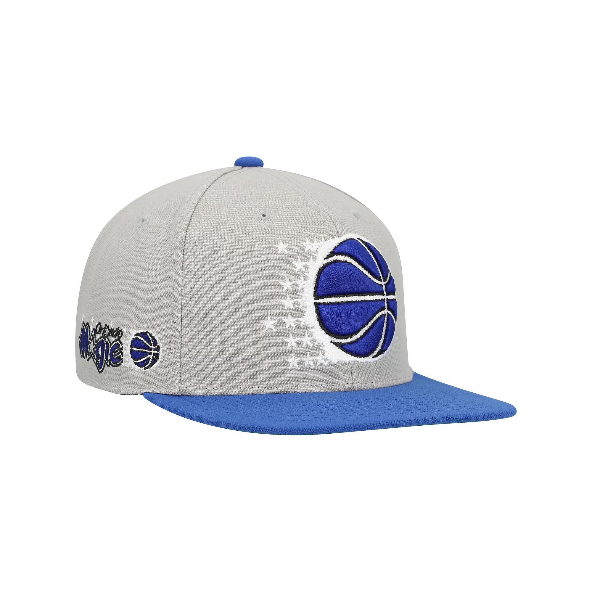 Men's Mitchell & Ness  Gray/Blue Orlando Magic Hardwood Classics Essentials 2.0 Snapback Hat, Mag Grey Product Image