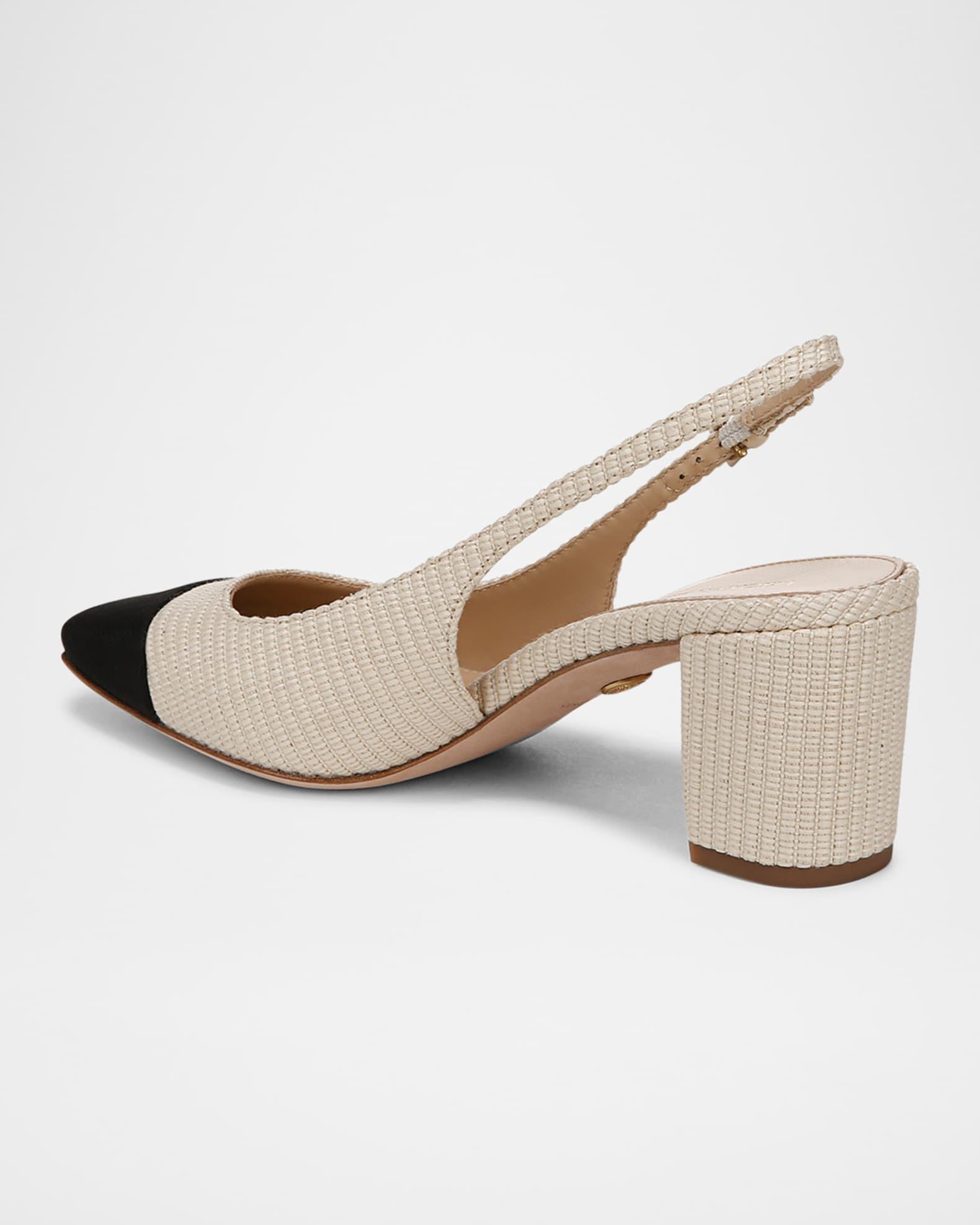 Cecile Bicolor Cap-Toe Slingback Pumps Product Image
