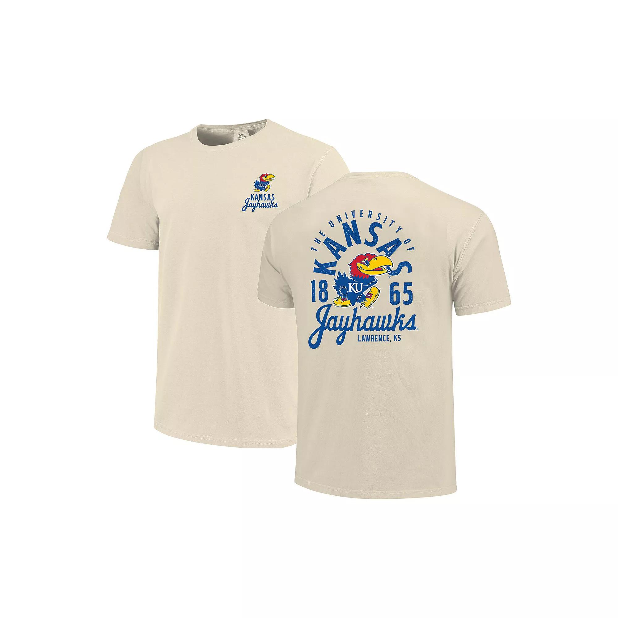 Men's Cream Kansas Jayhawks Comfort Colors Mascot Overlay T-Shirt,  Product Image