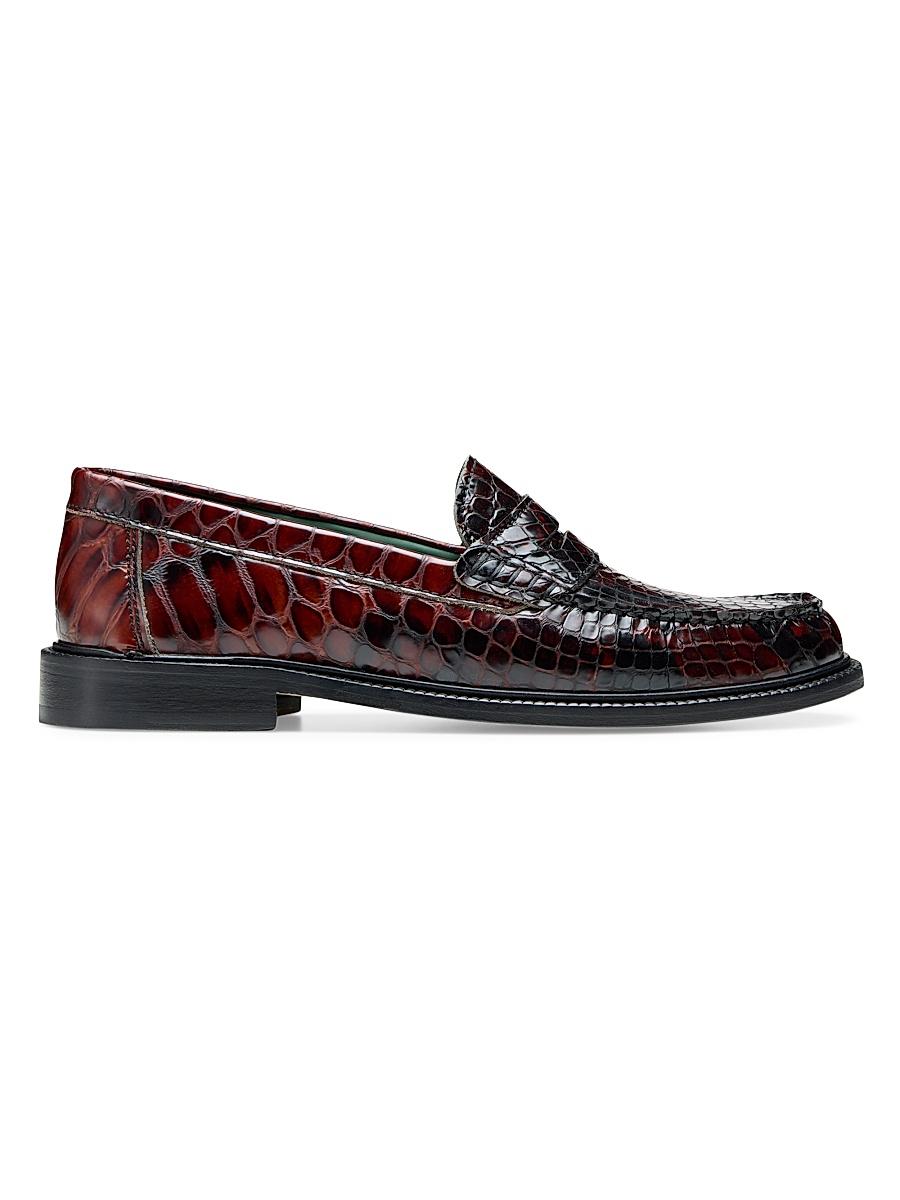 Mens Yardee Crocodile-Embossed Leather Loafers Product Image