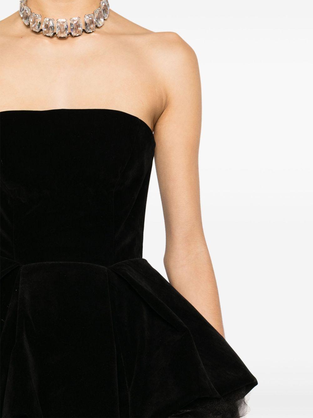 strapless velvet mini dress Product Image