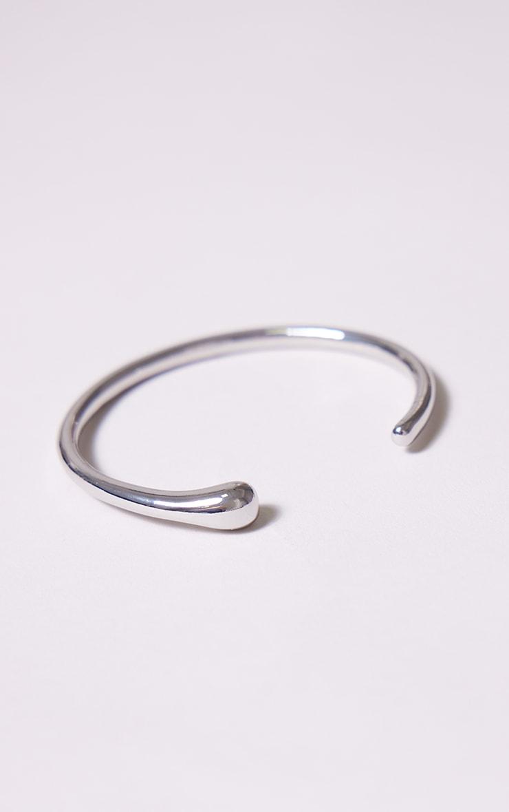 Silver Simple Smooth Curve Bangle Product Image