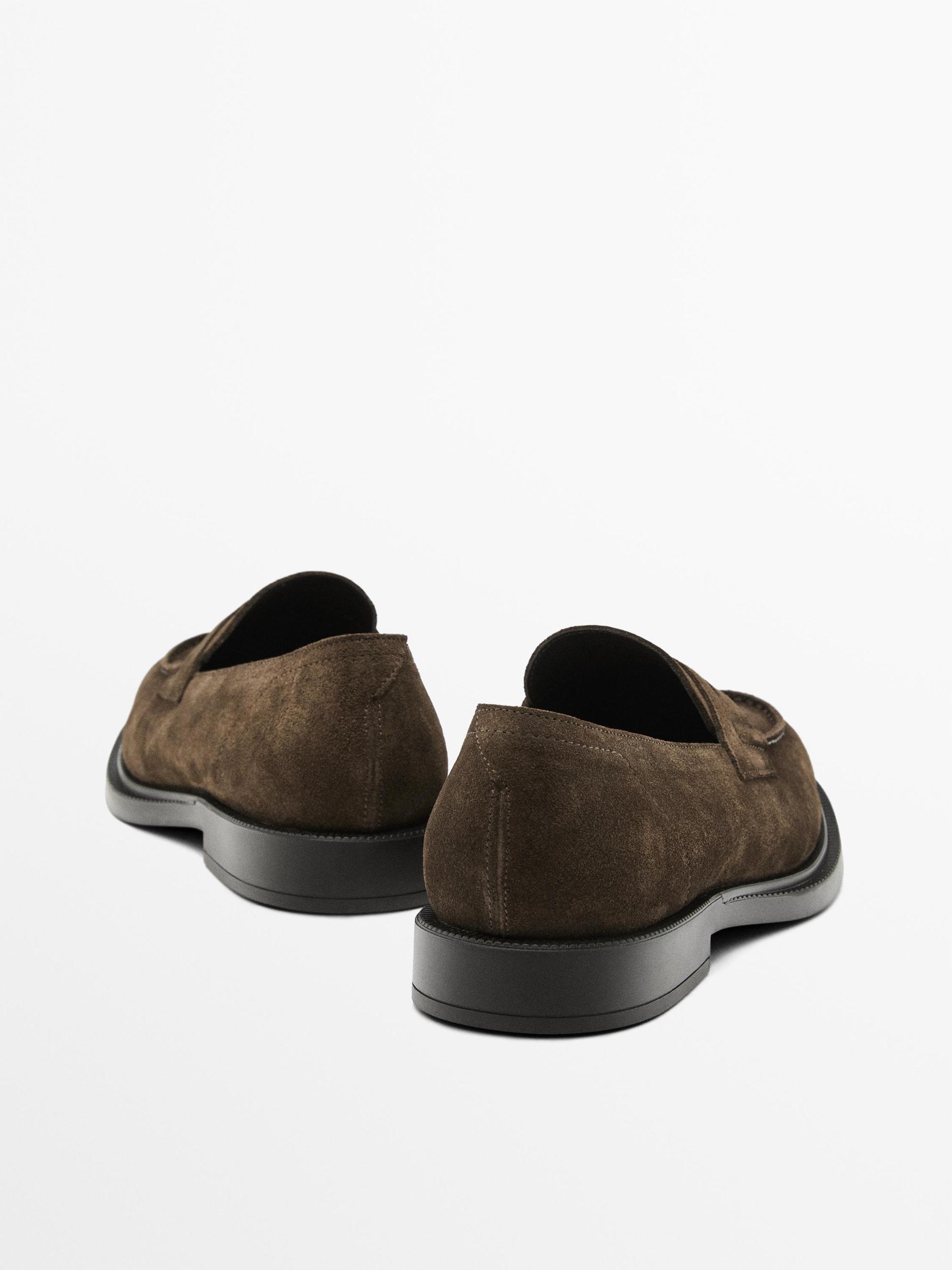 Split suede penny loafers Product Image