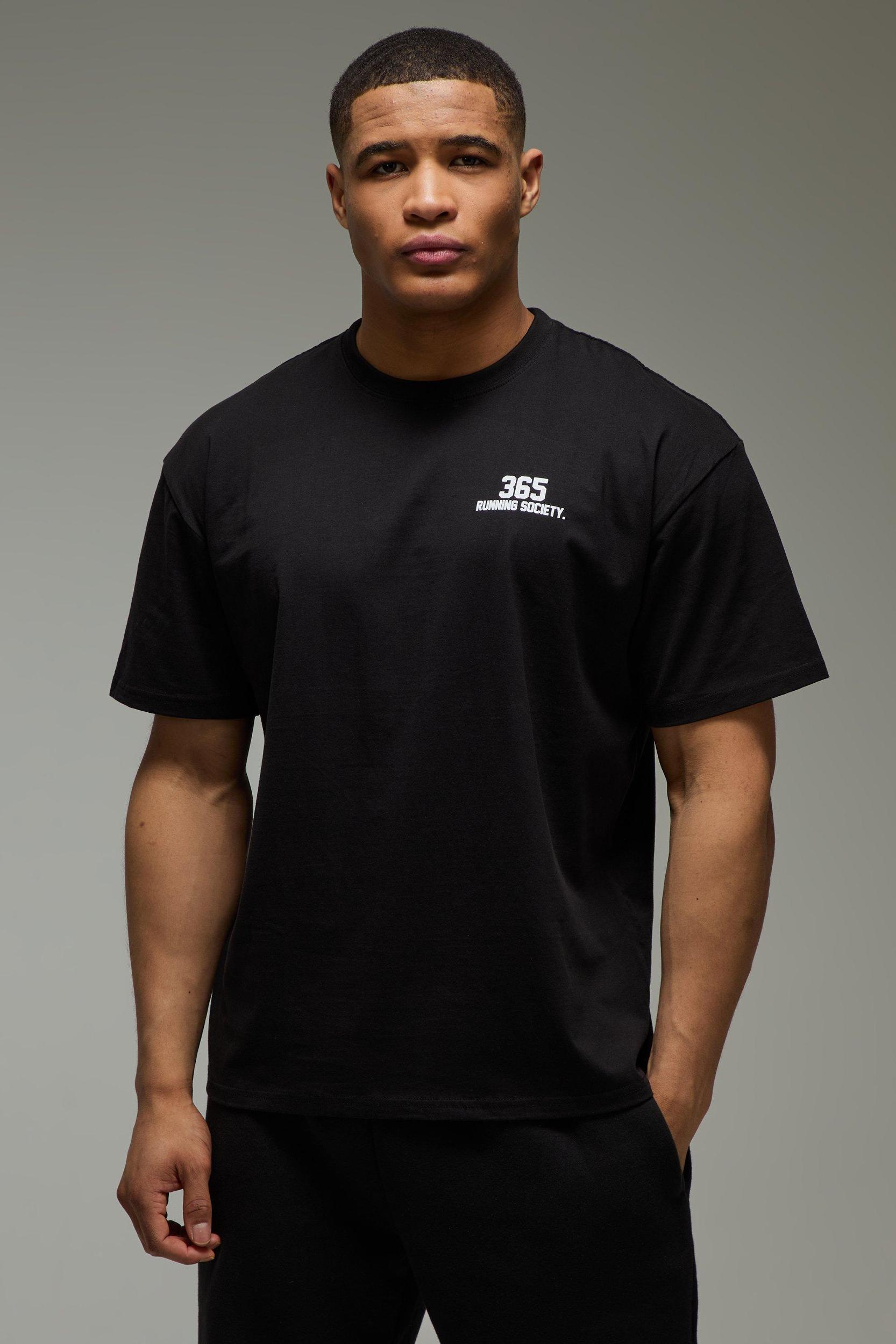 MAN Active Oversized 365 Running Society T-Shirt | boohooMAN USA Product Image