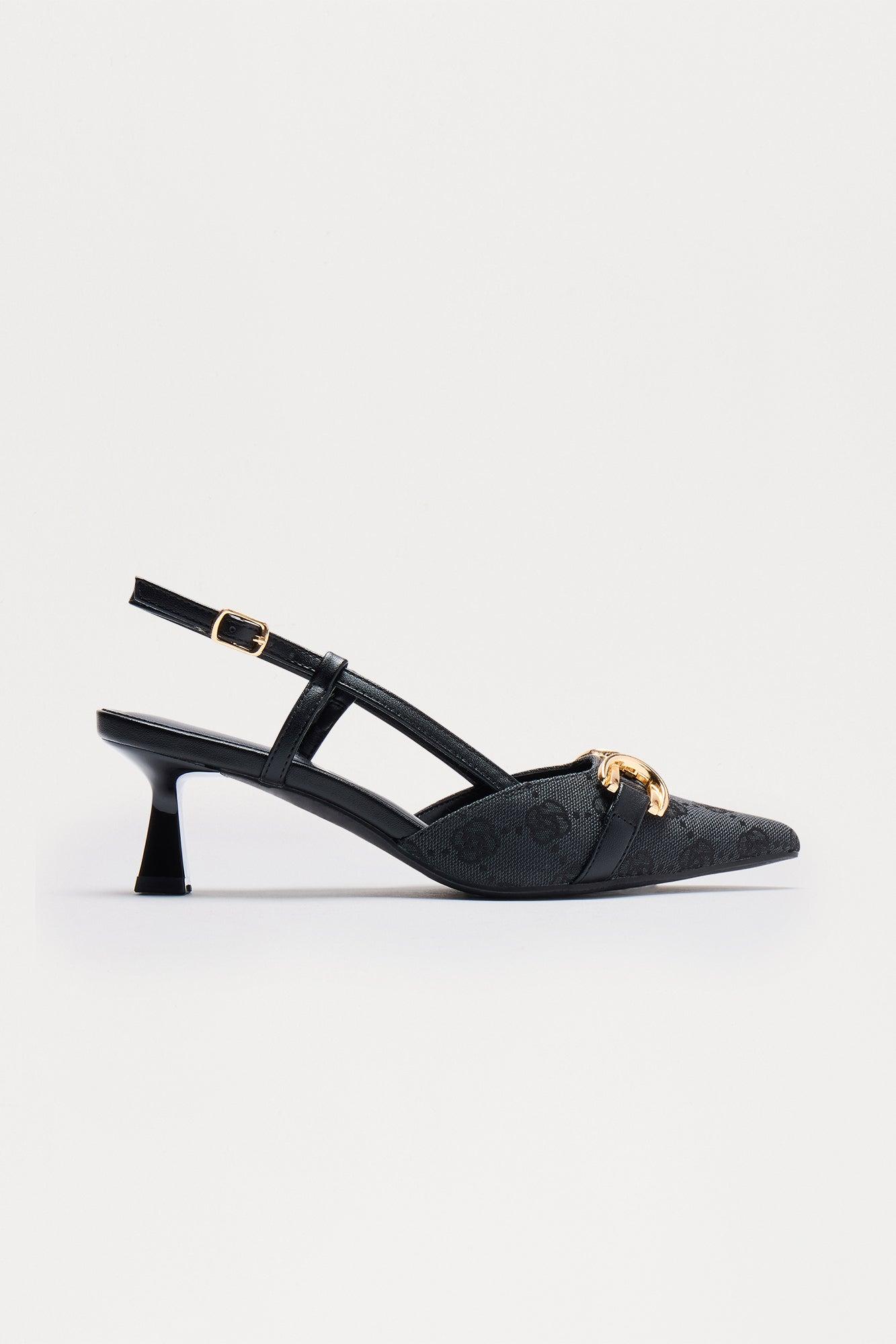 Shona Hardware Slingback Pumps - Black Female Product Image