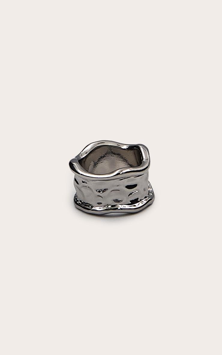 Silver Textured Abstract Ring Product Image