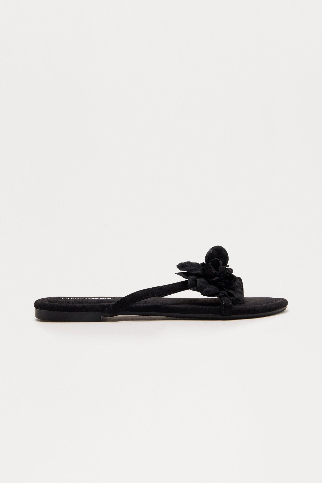 Julian Flower Sandals - Black Product Image