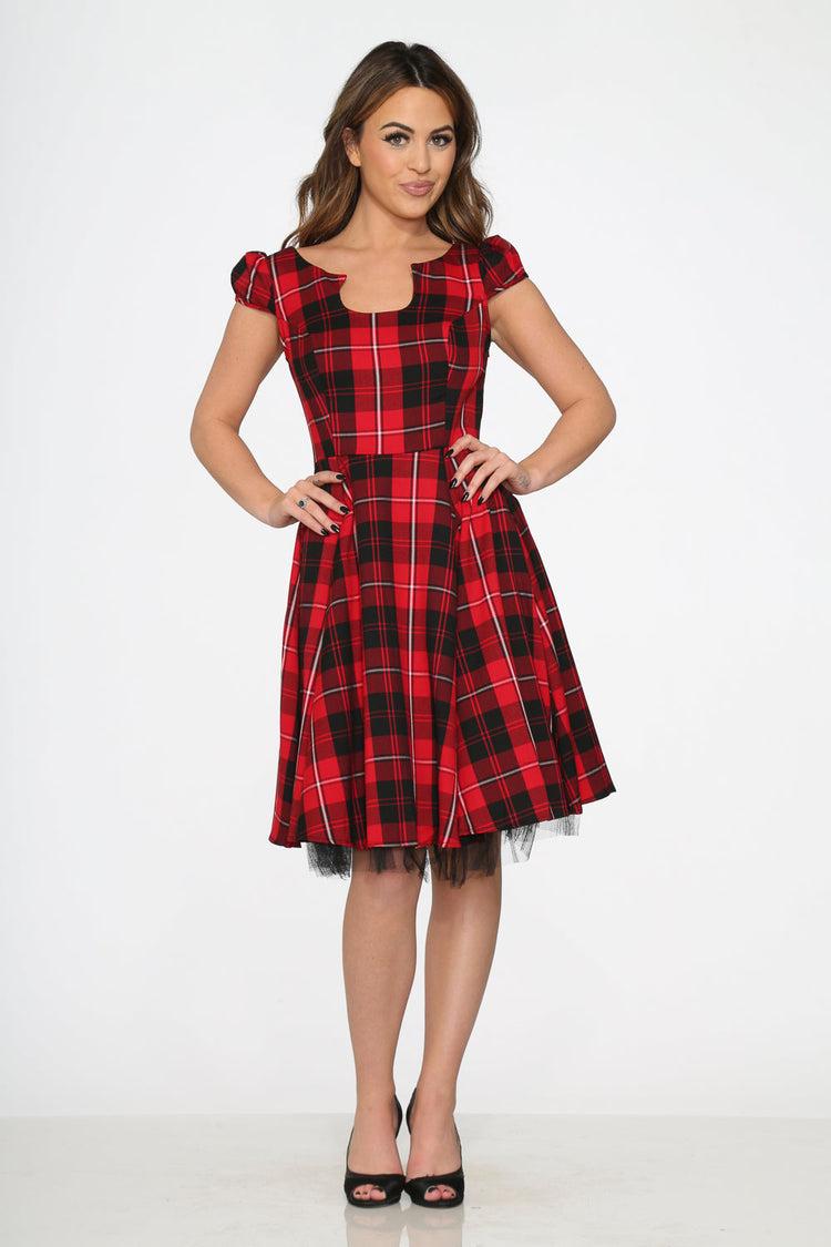 Red Plaid Swing Dress Product Image