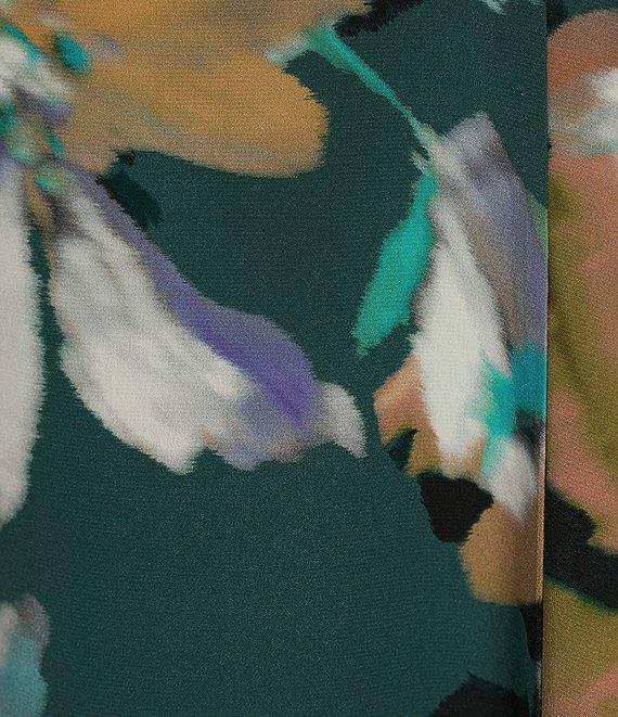 tyler boe Frankie Woven Floral Print Round Neck Short Sleeve A-Line Dress Product Image