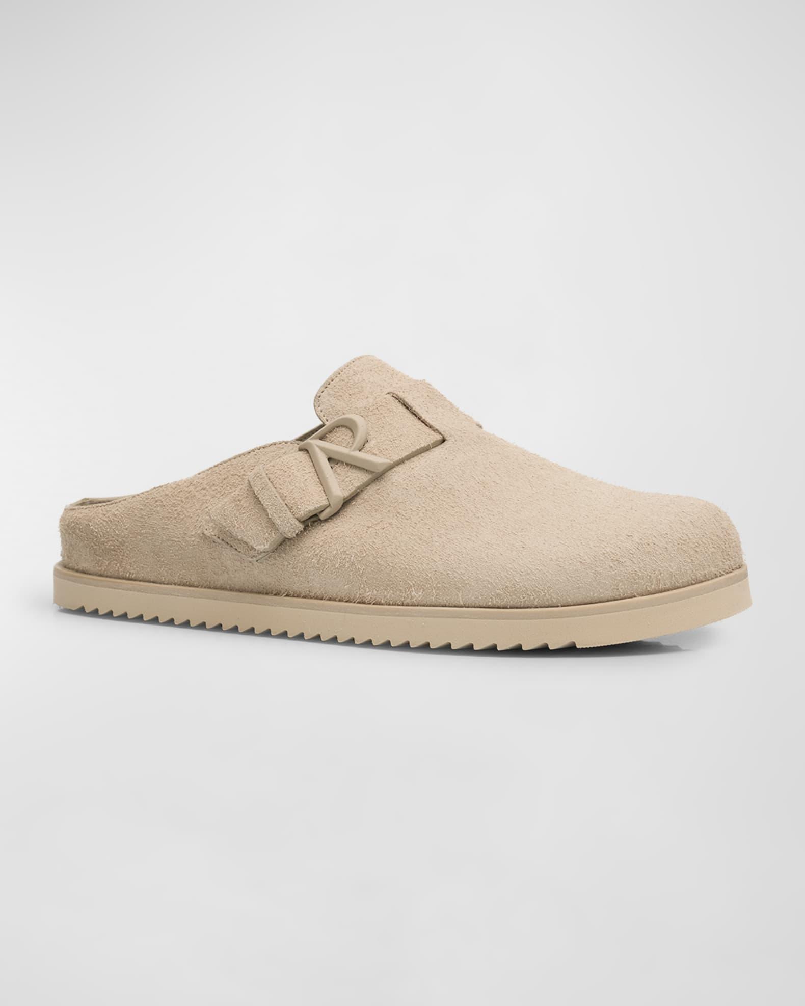 Men's Initial Buckle Suede Mules Product Image