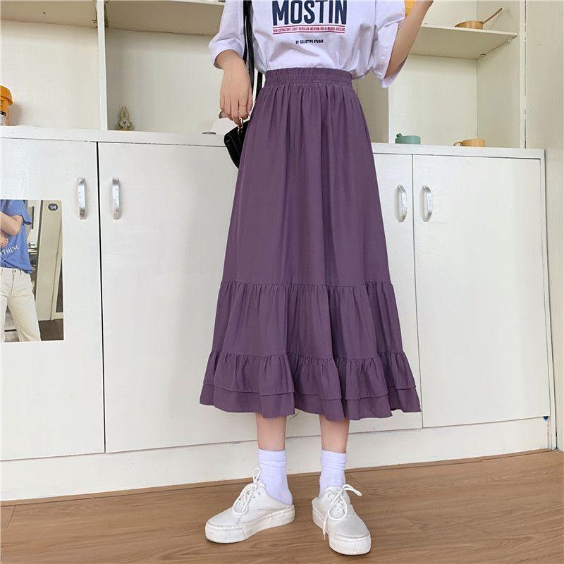 Tiered Midi A-Line Skirt Product Image