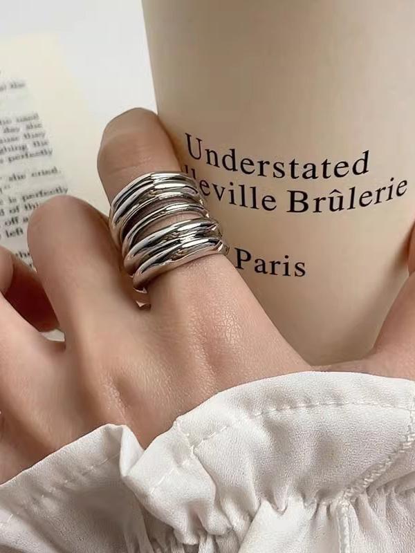 Geometric Shiny Solid Color Rings Accessories Product Image