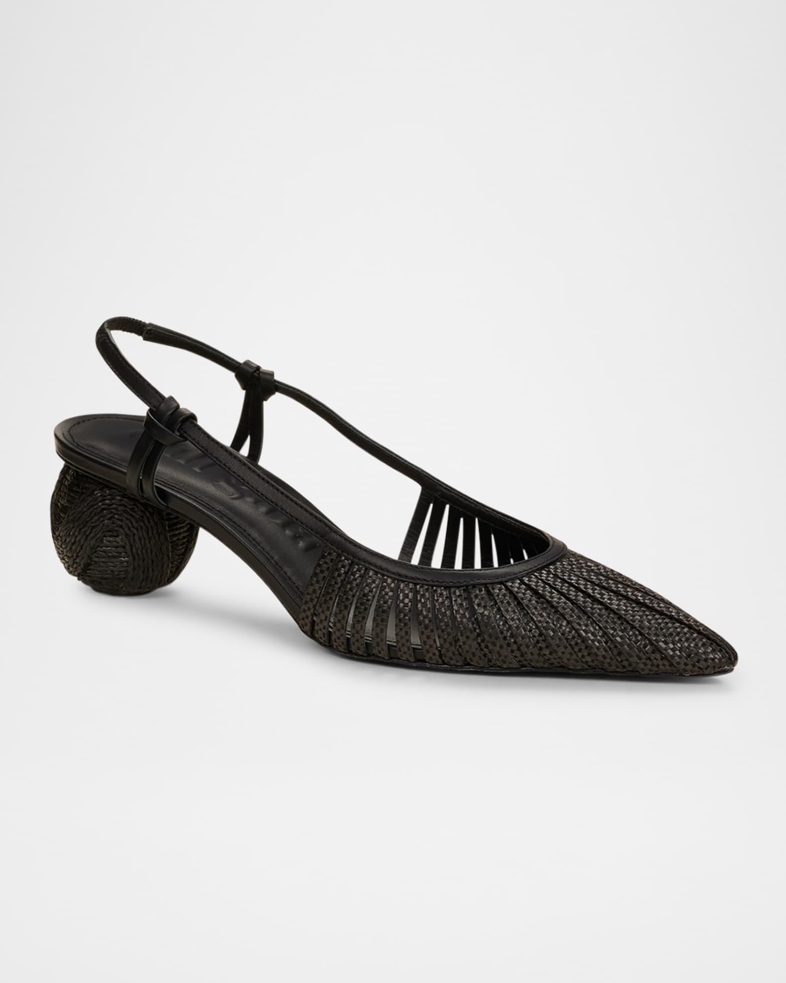 Alia Woven Ball-Heel Slingback Pumps Product Image