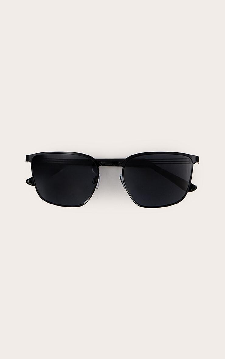 Black Metal Frame Square Bar Sunglasses Product Image