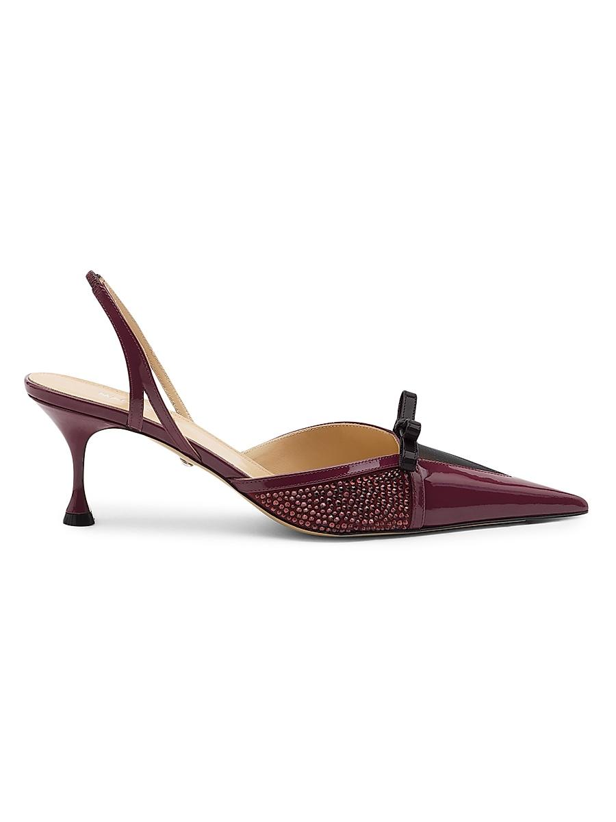 Womens Triangle 65MM Patent Leather Slingback Pumps Product Image