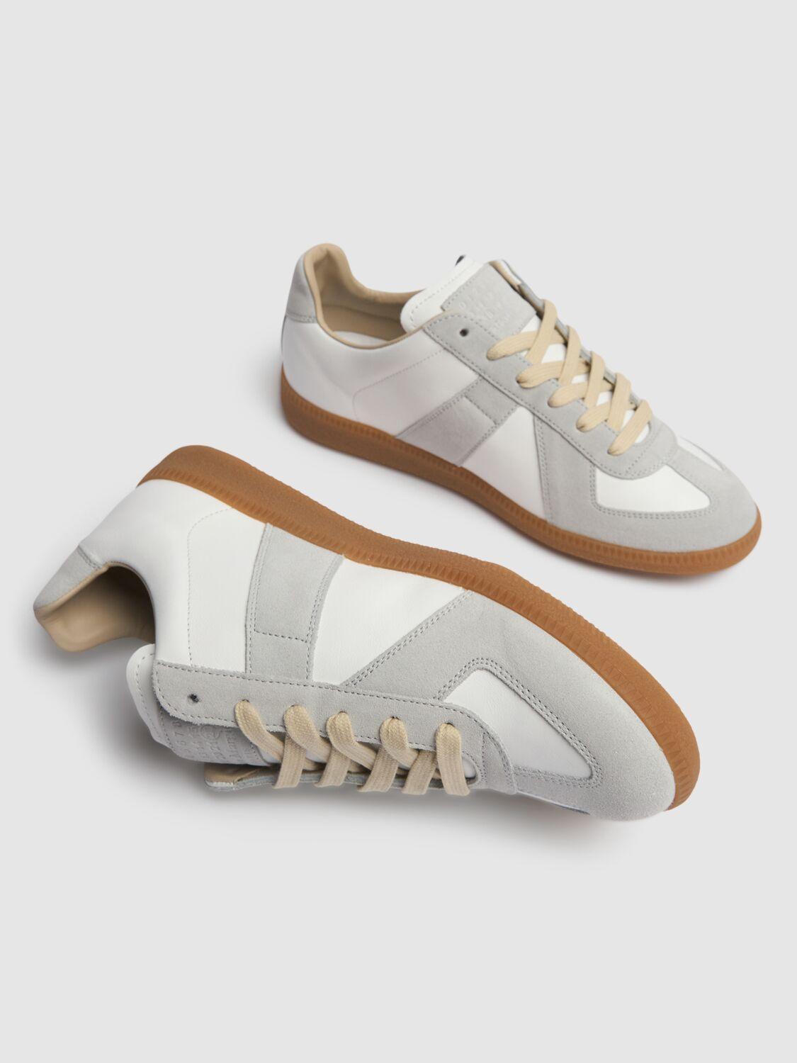 MAISON MARGIELA Replica Leather And Suede Sneakers In White Product Image