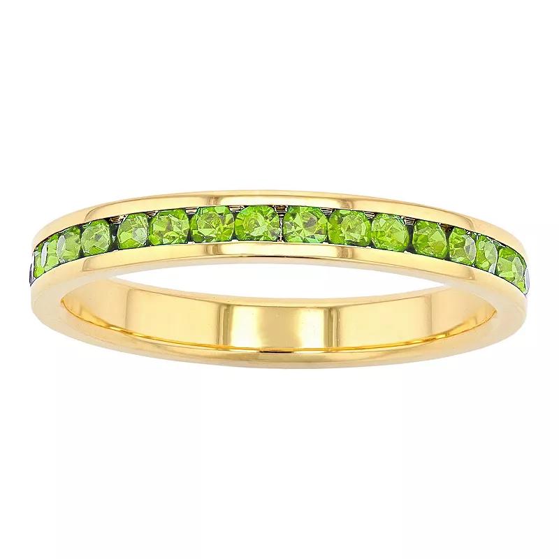 Traditions Jewelry Company 18k Gold Over Silver Birthstone Crystal Eternity Ring, Womens, 18k Gold Plated August Product Image