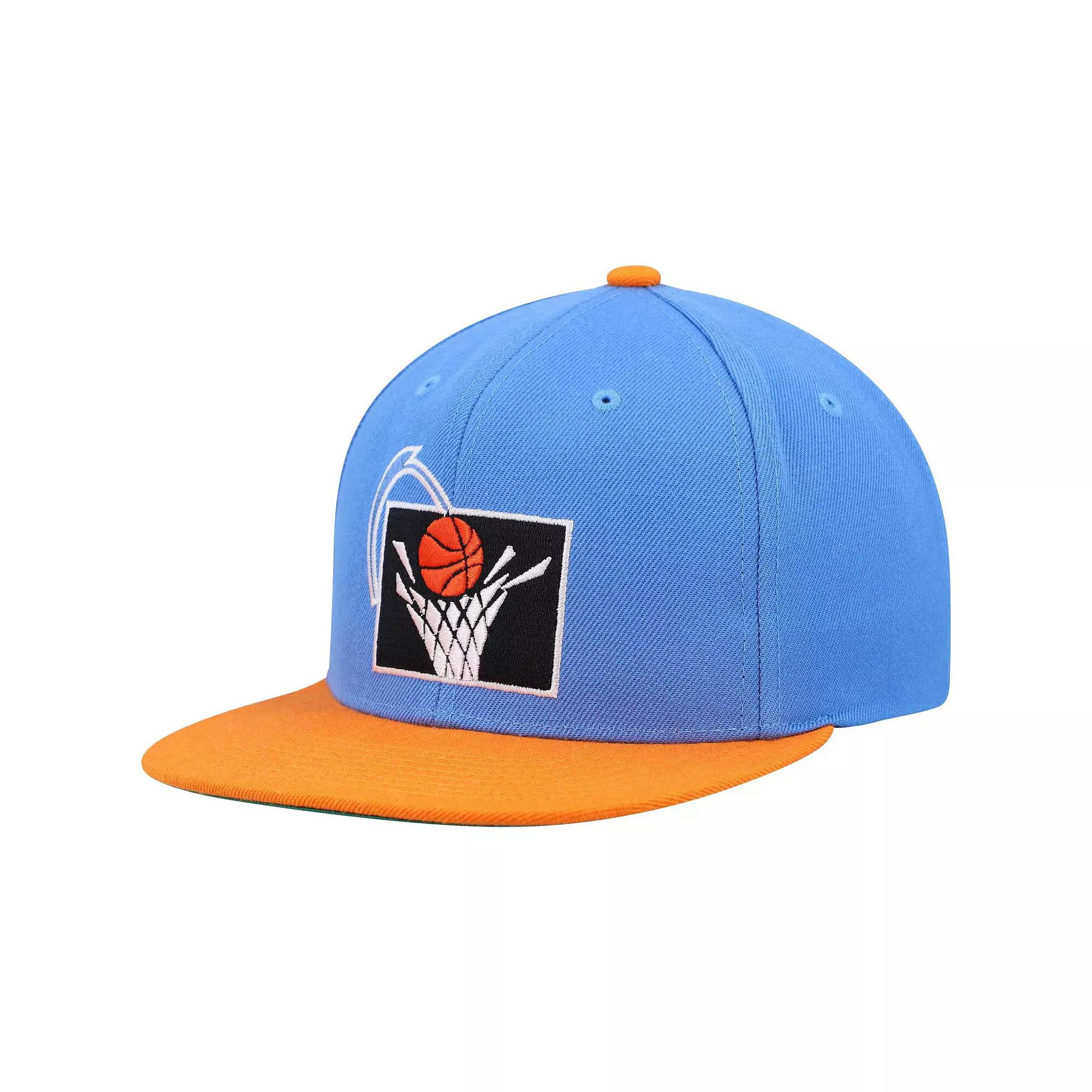 Men's Mitchell & Ness Blue/Orange Cleveland Cavaliers Hardwood Classics Team Two-Tone 2.0 Snapback Hat Product Image