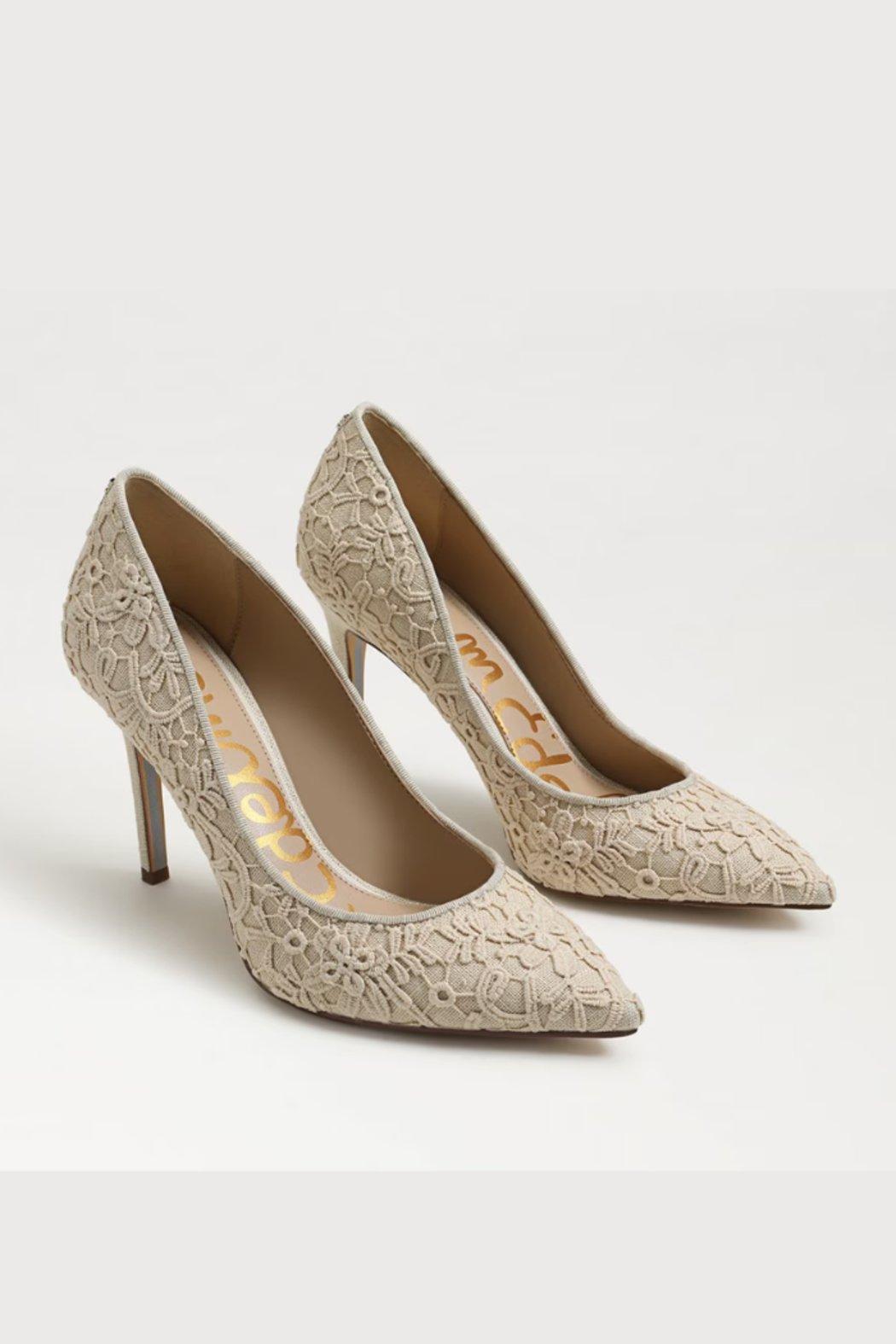 Hazel Pointed Toe Pump- Ivory Lace Product Image