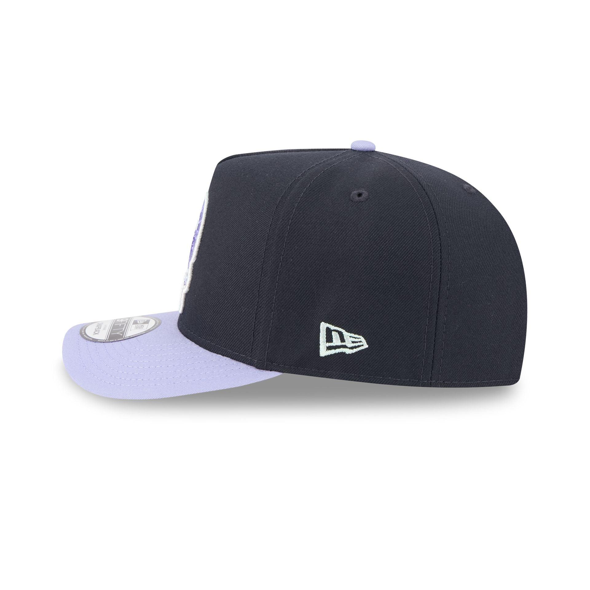 Miami Marlins Navy Lavender 9FIFTY A-Frame Snapback Hat Male Product Image