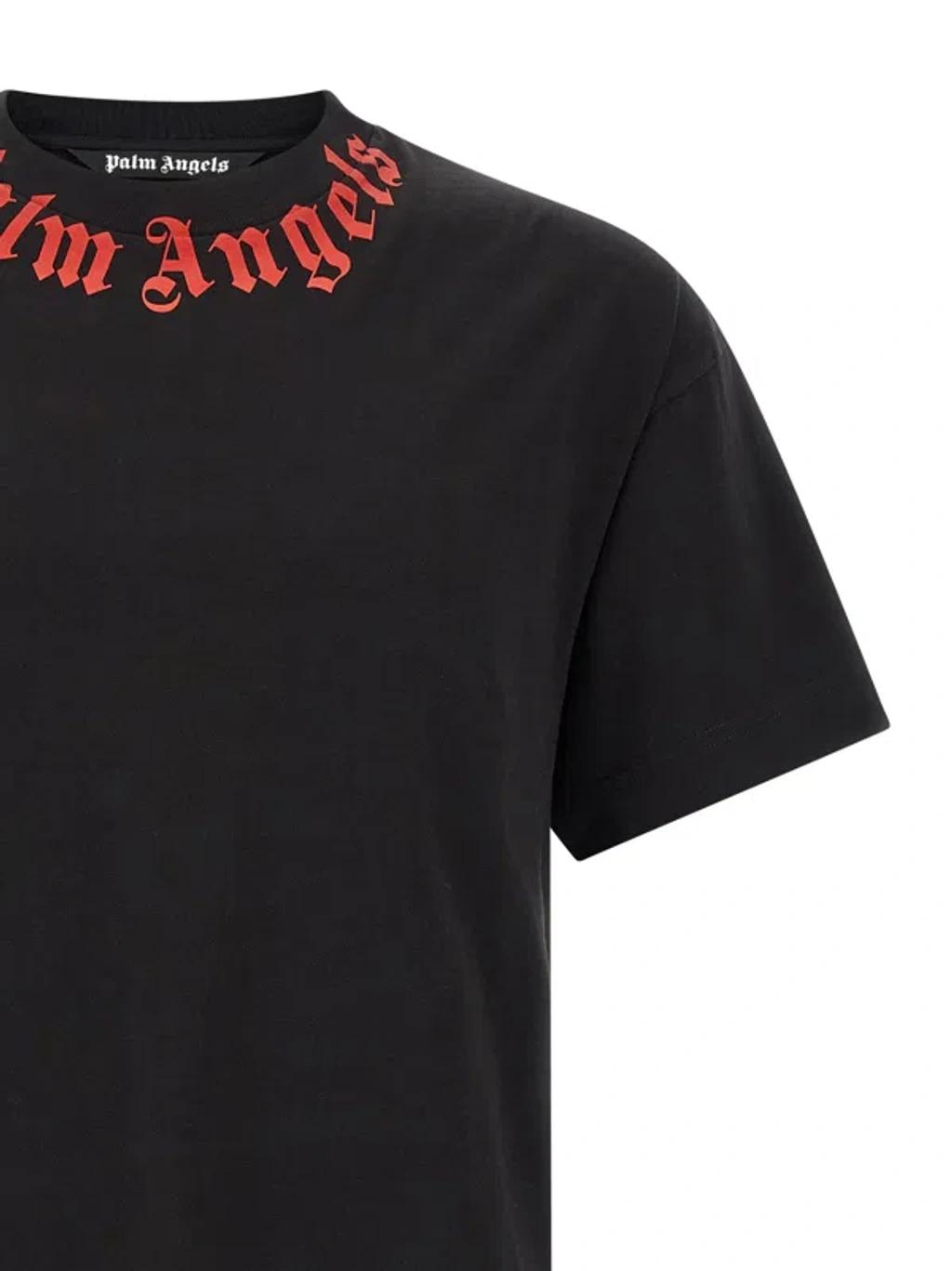 PALM ANGELS Logo Graphic Cotton T-shirt In Black Product Image