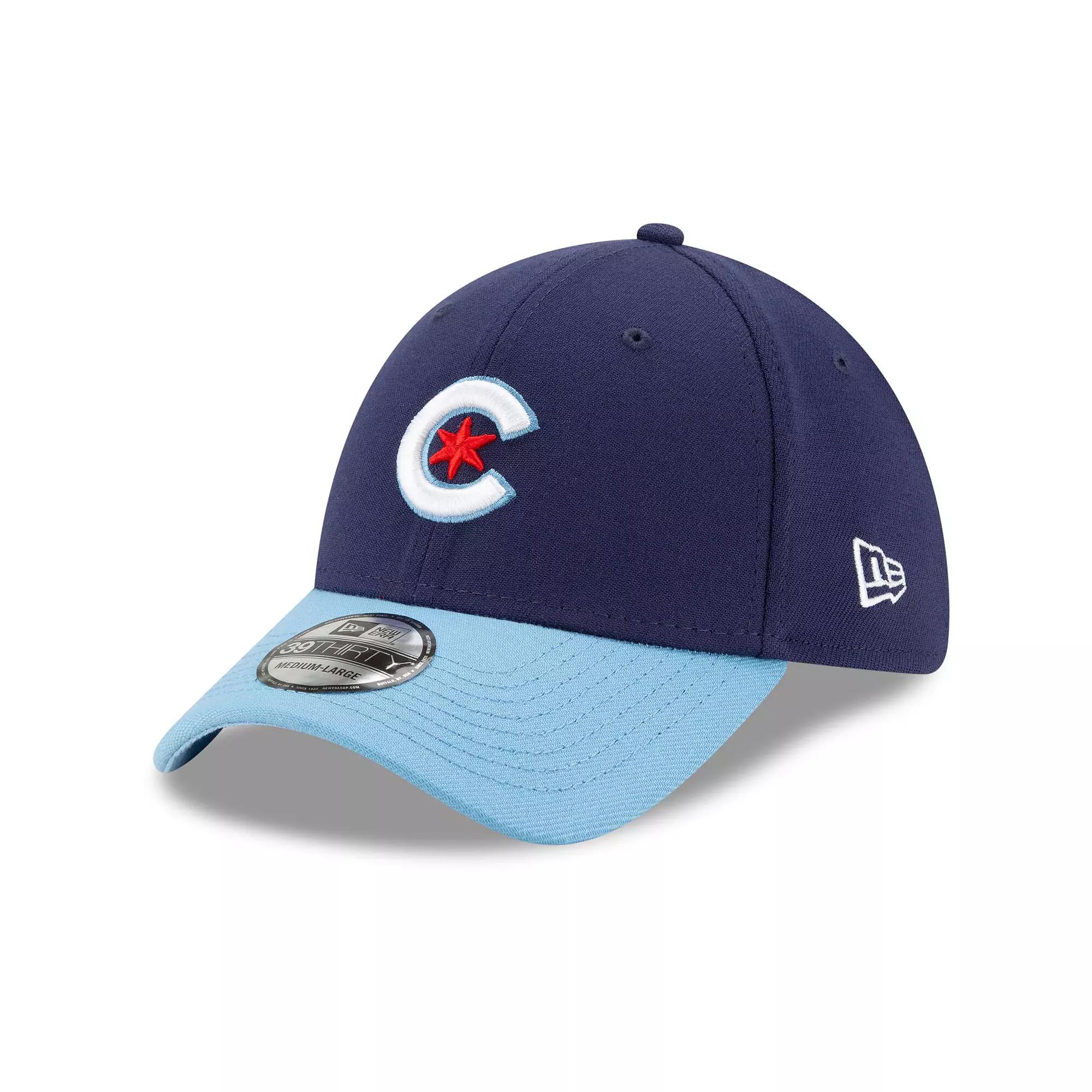 Men's New Era Navy/Light Blue Chicago Cubs 2021 City Connect 39THIRTY Flex Hat,  Product Image