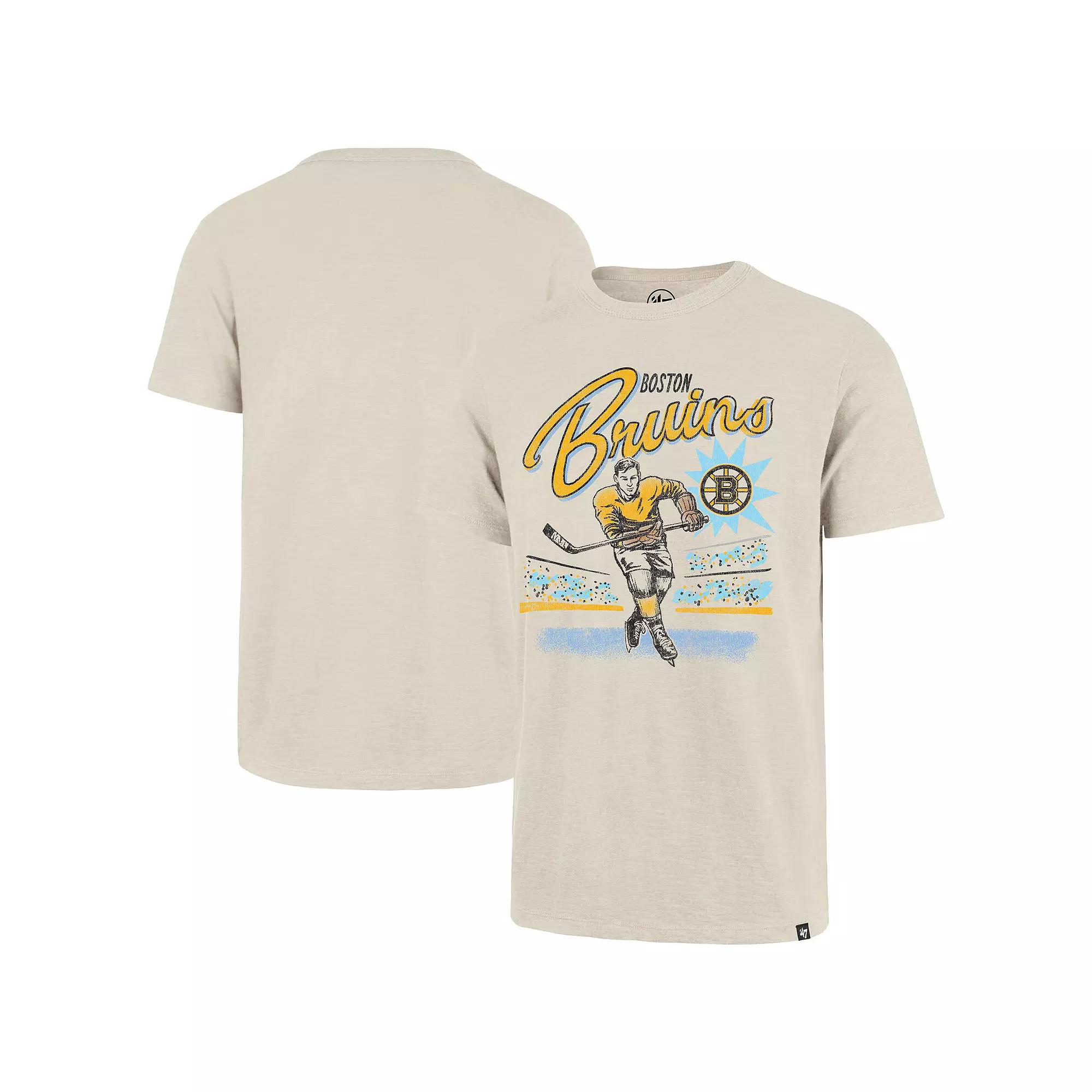 Men's '47 Natural Boston Bruins Hockey Player Golden Age Scrum T-Shirt,  Product Image