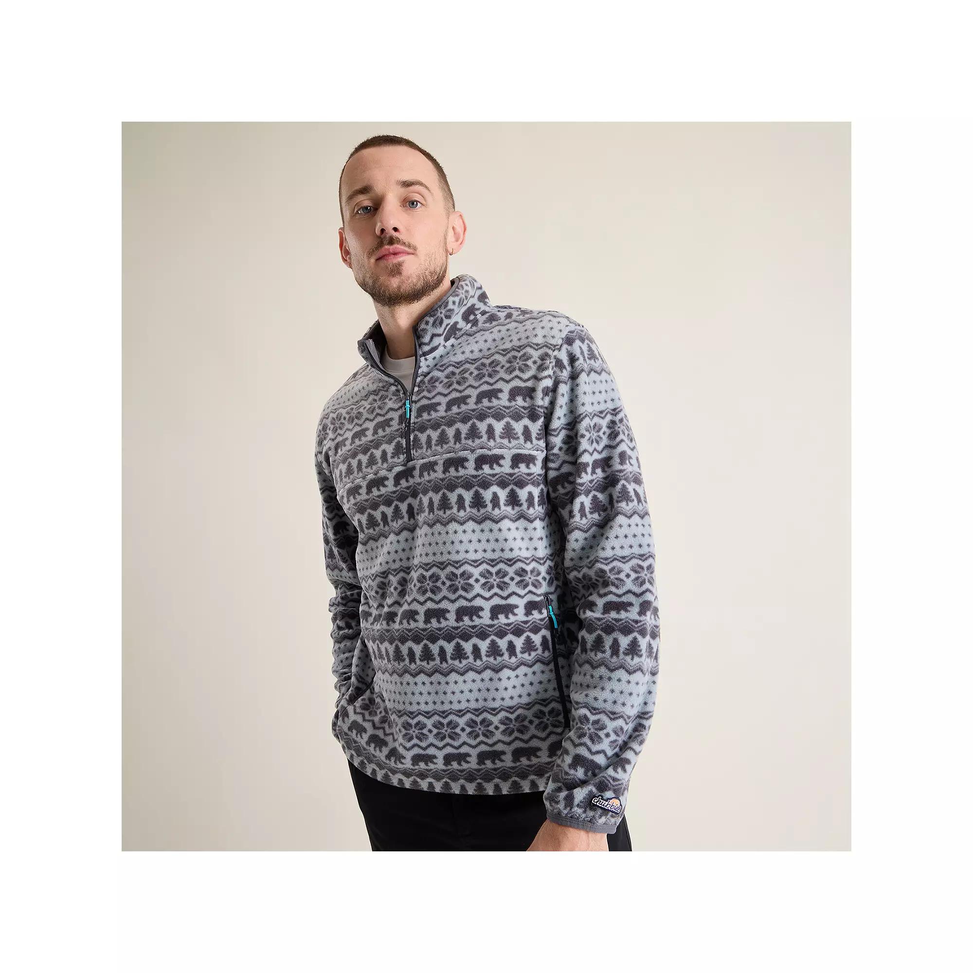 Men's Chubbies Quarter-Zip Microfleece Sweatshirt, Size: XXL, Gray Product Image