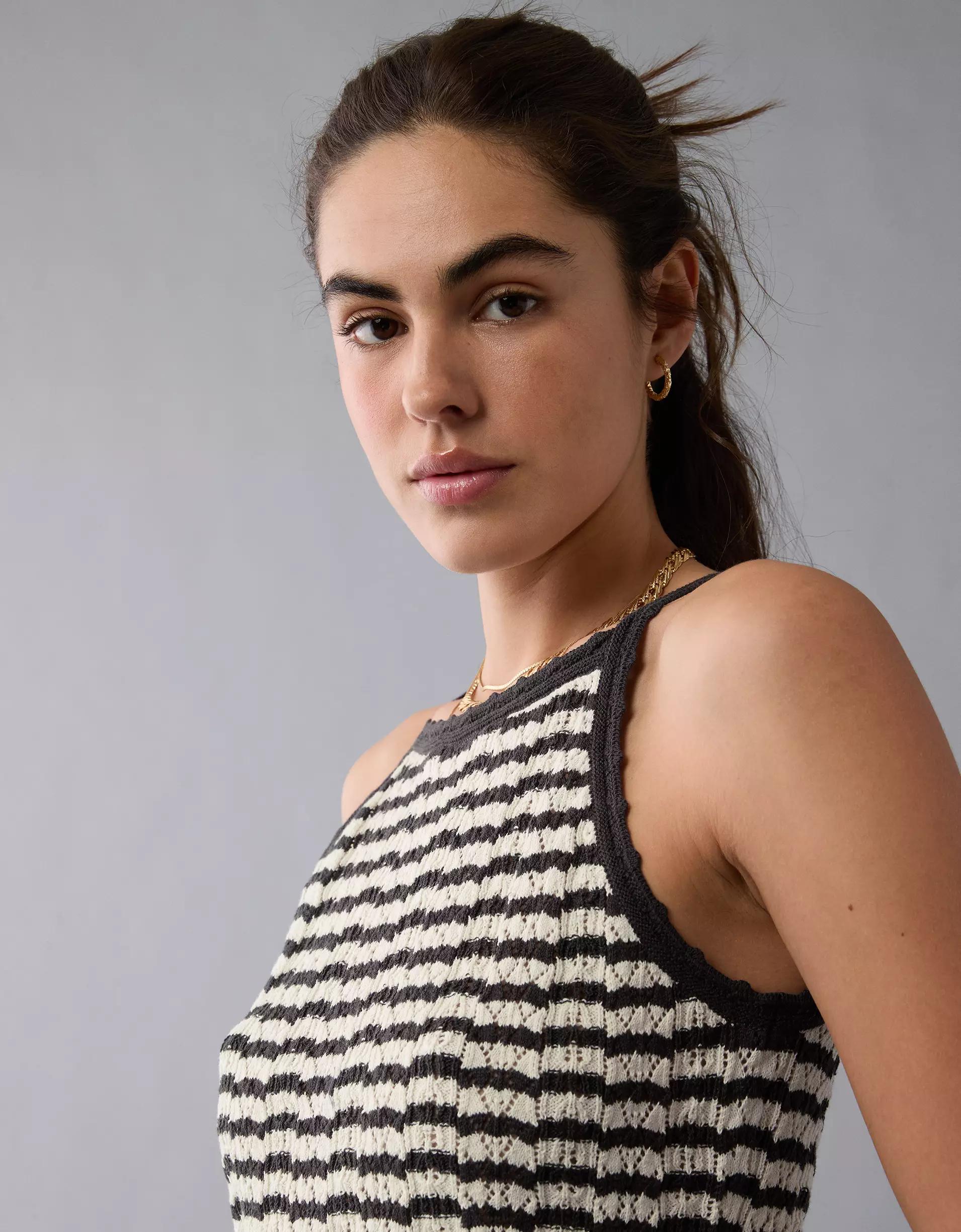 AE High Neck Crochet Tank Top Product Image