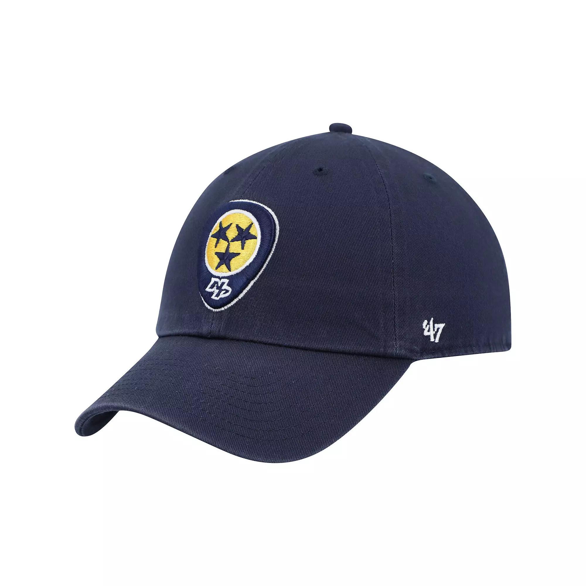Men's '47 Navy Nashville Predators Logo Clean Up Adjustable Hat, Pdt Blue Product Image