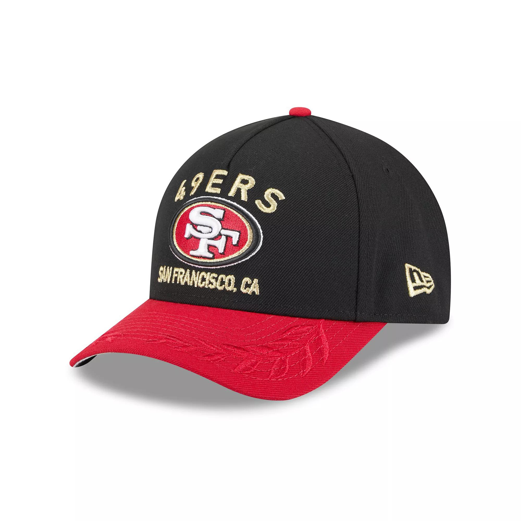 Men's New Era Black/Scarlet San Francisco 49ers 2025 NFL Draft 9FORTY A-Frame M-Crown Adjustable Hat Product Image