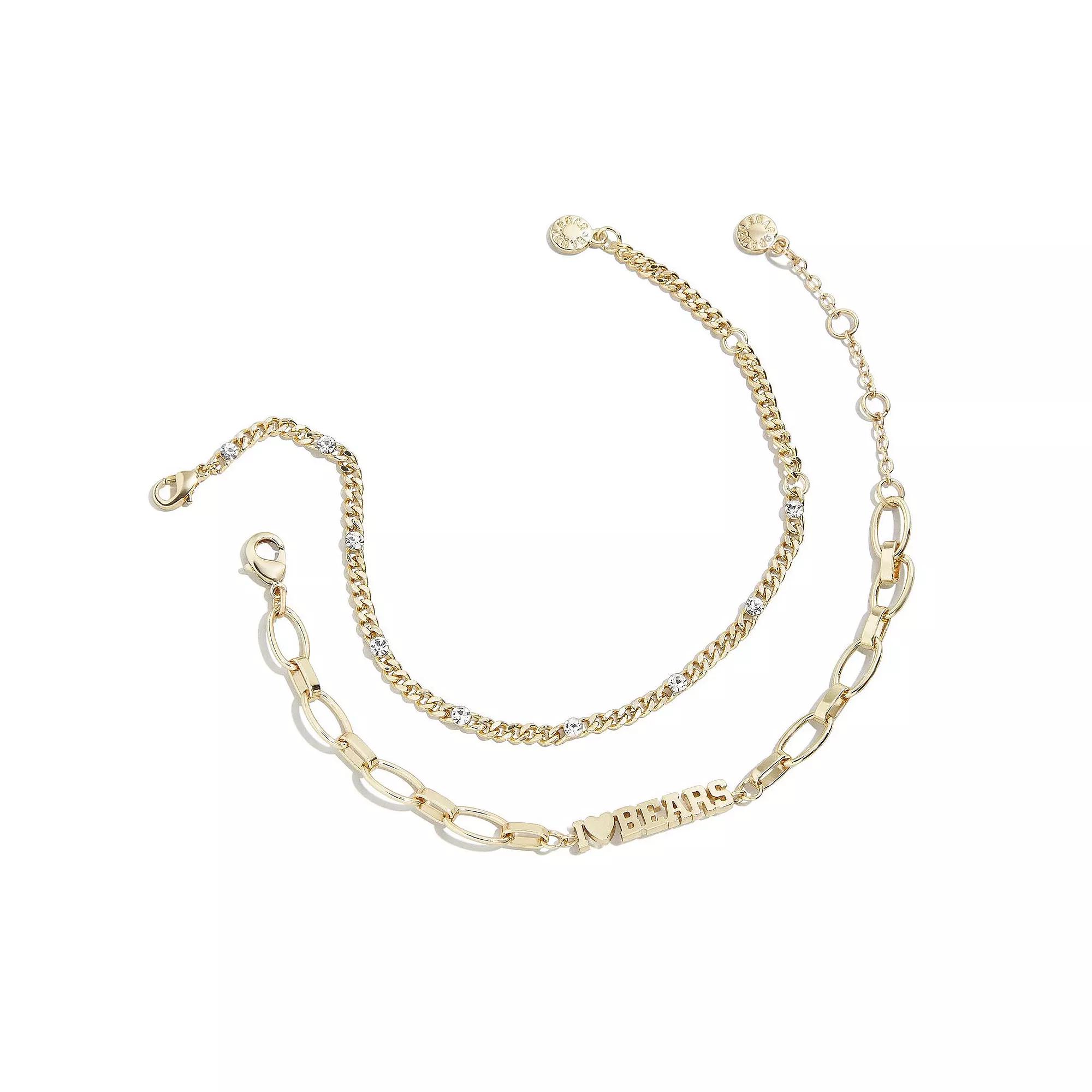 WEAR by Erin Andrews x Baublebar Gold Chicago Bears Linear Bracelet Set, Women's Product Image