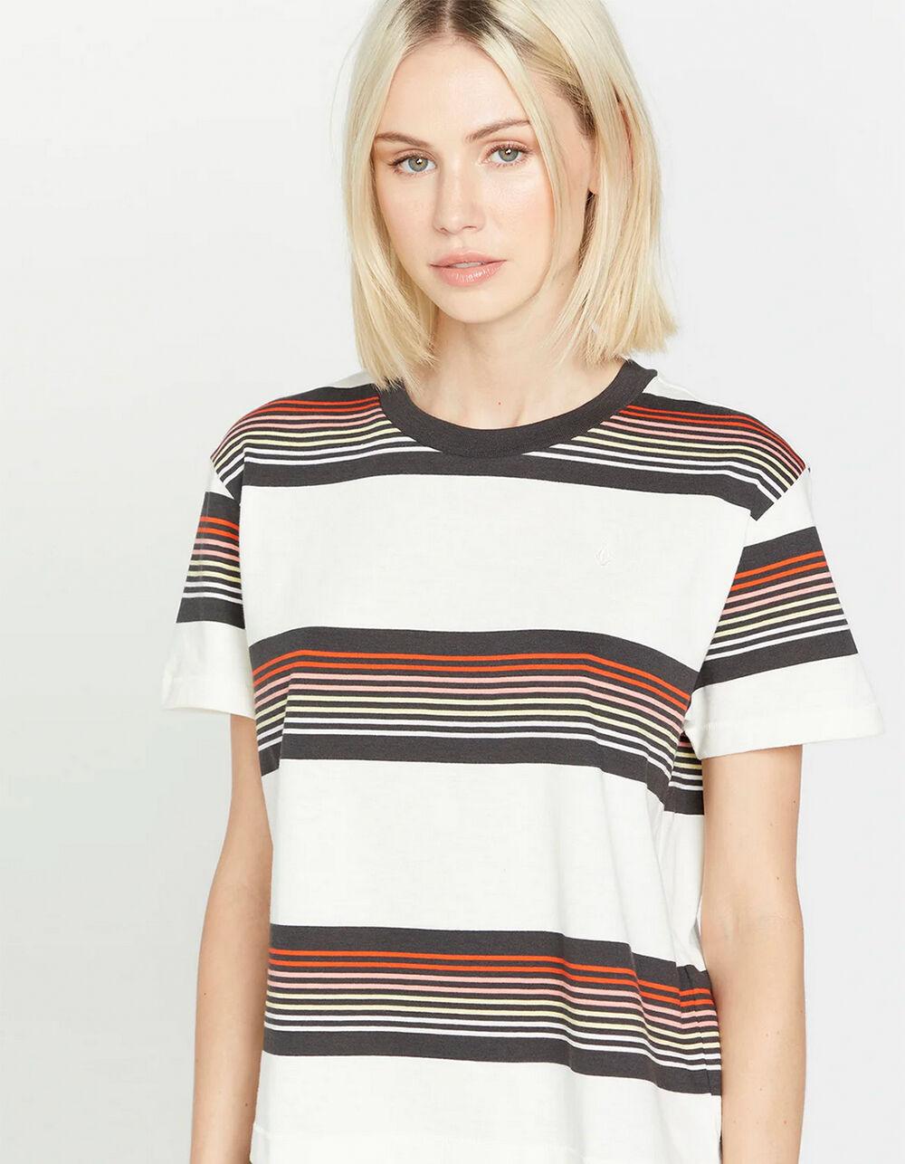 VOLCOM Halite Womens Stripe Tee - WHILE/MULTI Product Image