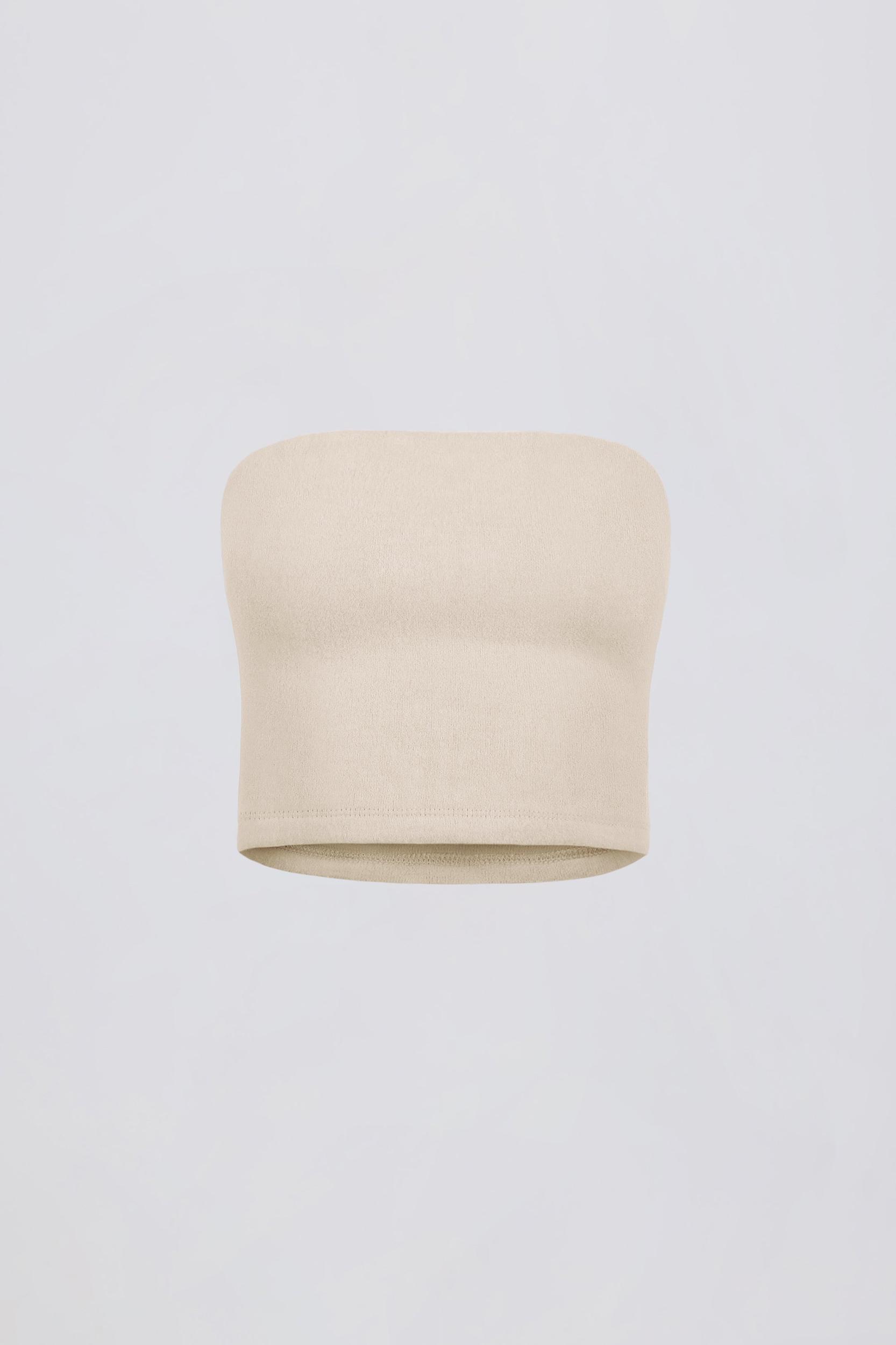 Brushed Jersey Bandeau Top in Ecru Female Product Image