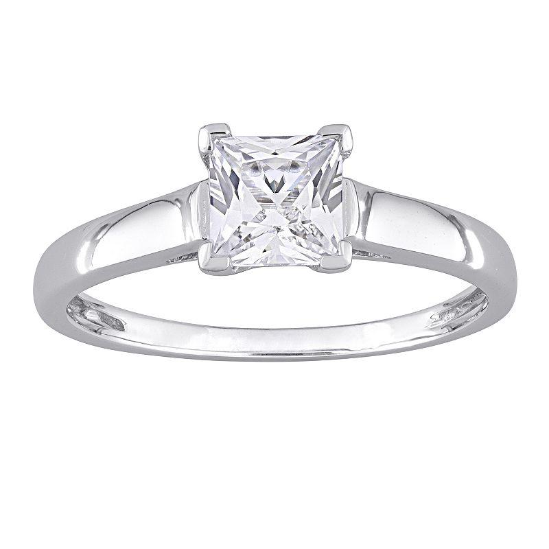 Stella Grace 10k White Gold Lab-Created White Sapphire Solitaire Ring, Women's,  Product Image