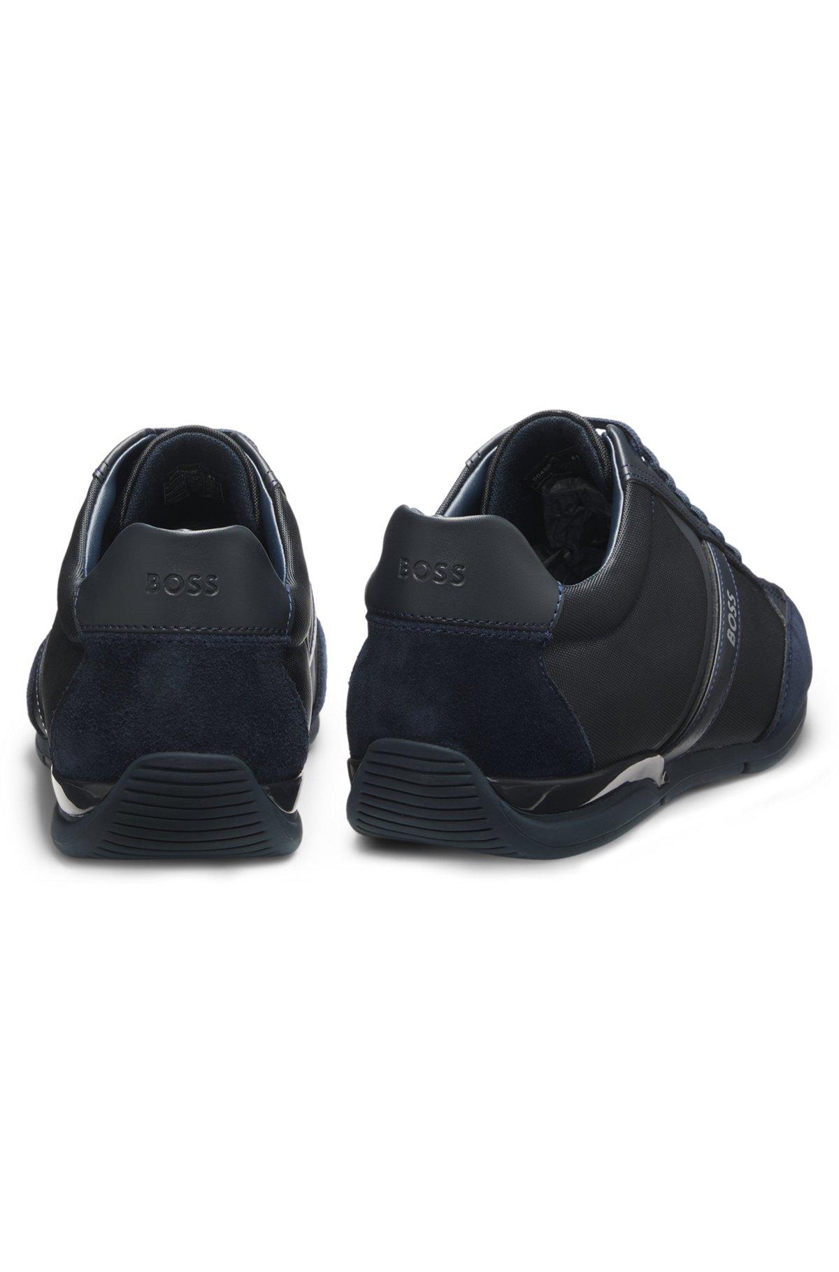 Mixed-material trainers with suede and faux leather Product Image