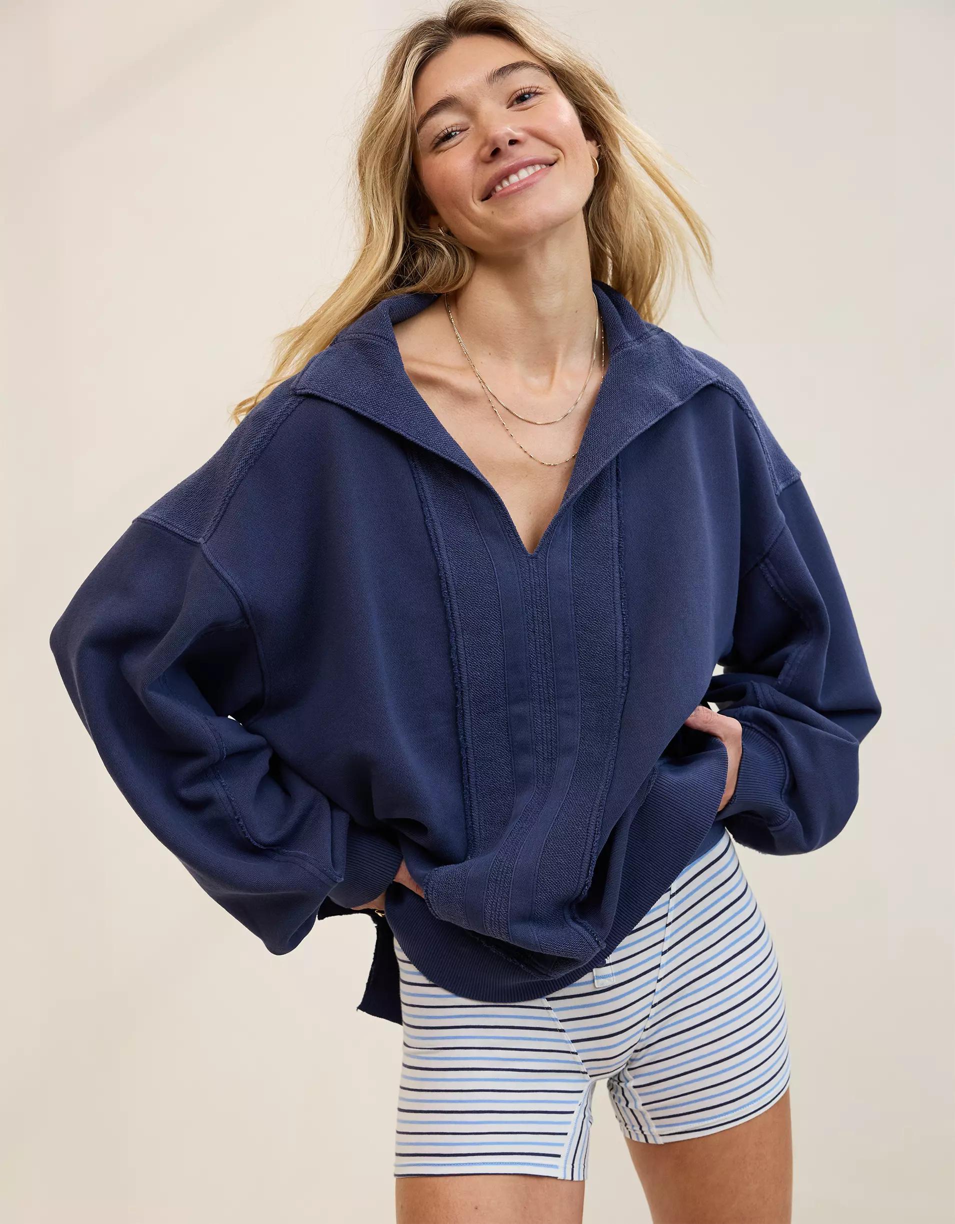 Aerie Starry Skies Open Neck Sweatshirt Product Image