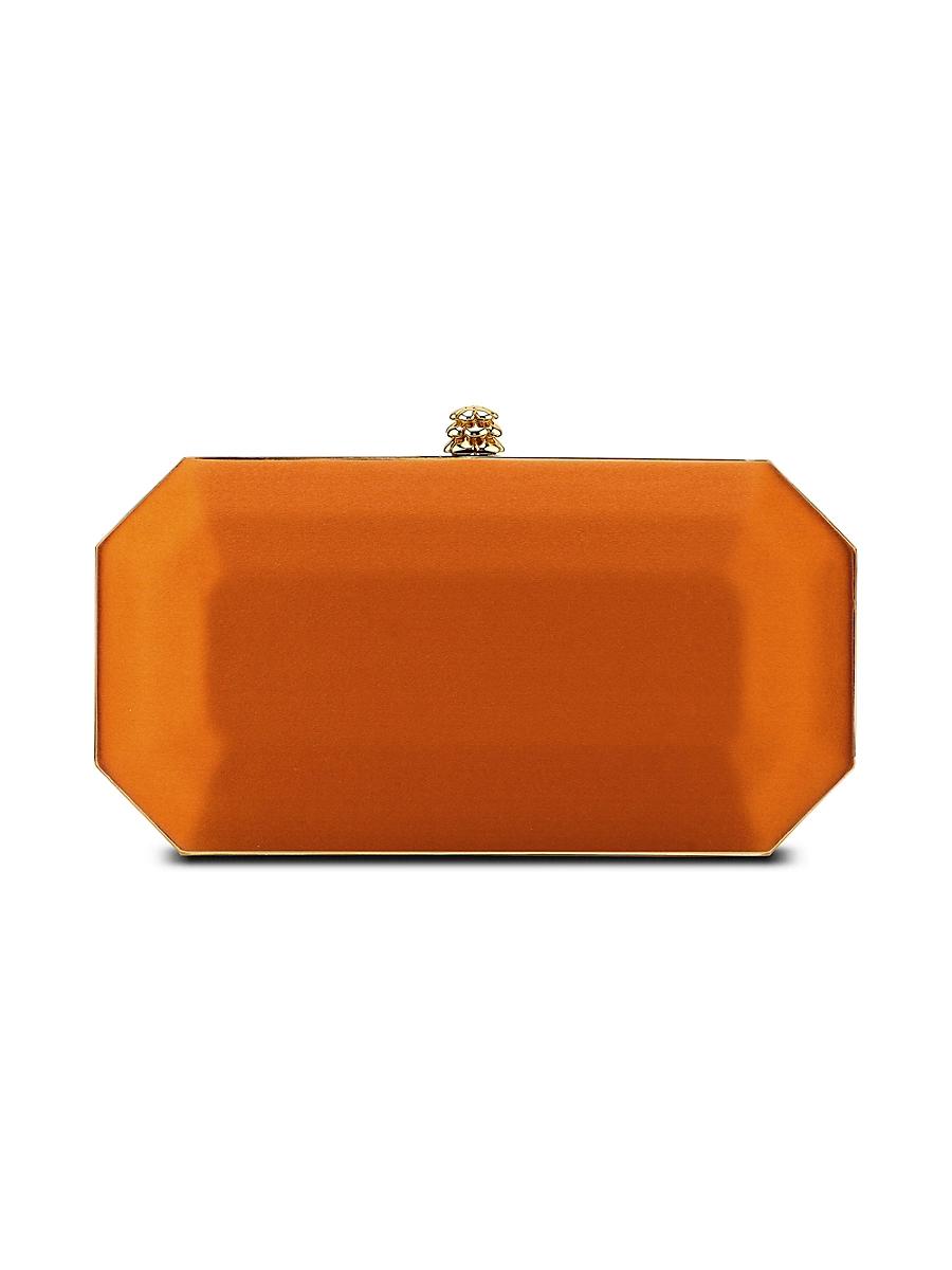 Womens Perry Clutch Small Satin with Gold Hardware Product Image