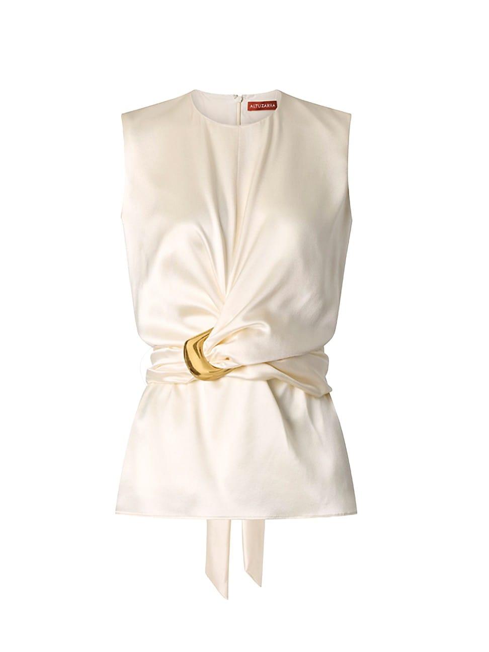 Womens Tizzy Silk Wrap Top Product Image