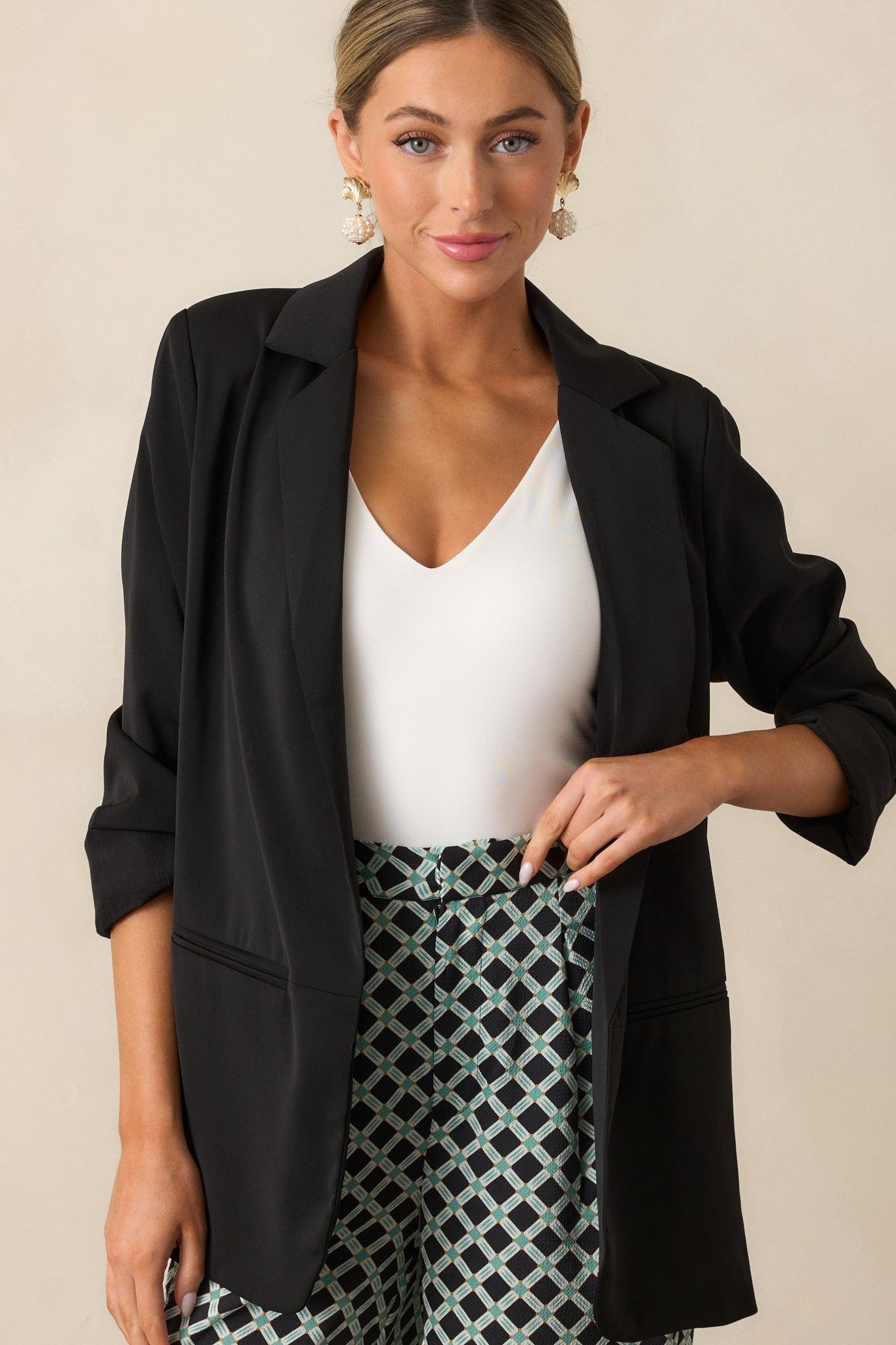 Radiant Horizons Black Oversized Blazer Product Image