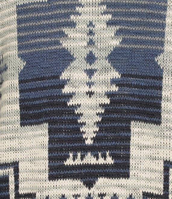 Pendleton Printed Texture Knit Open Front Long Sleeves Duster Sweater Product Image