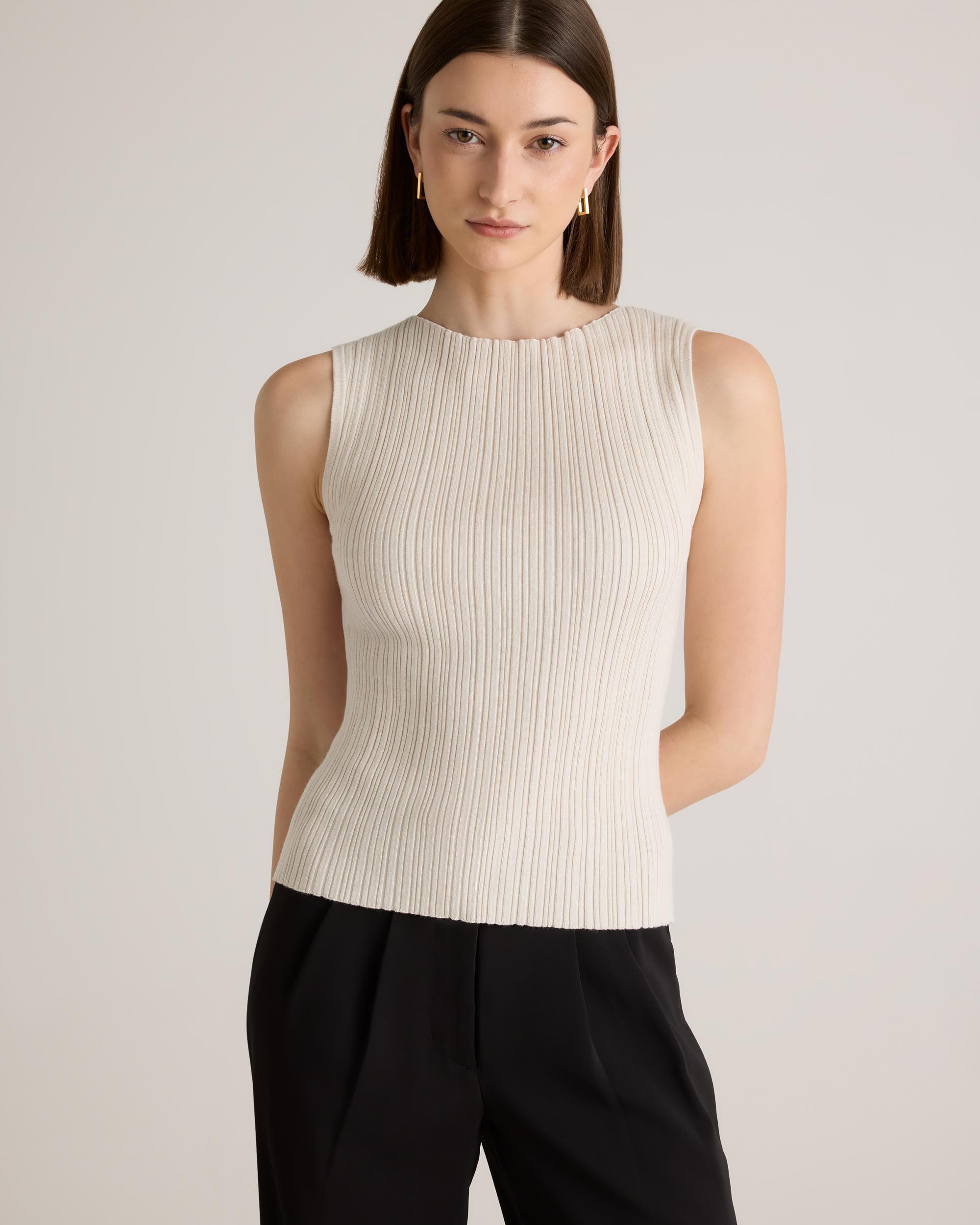 Quince | Women's Cotton Cashmere Ribbed Tank Top Product Image