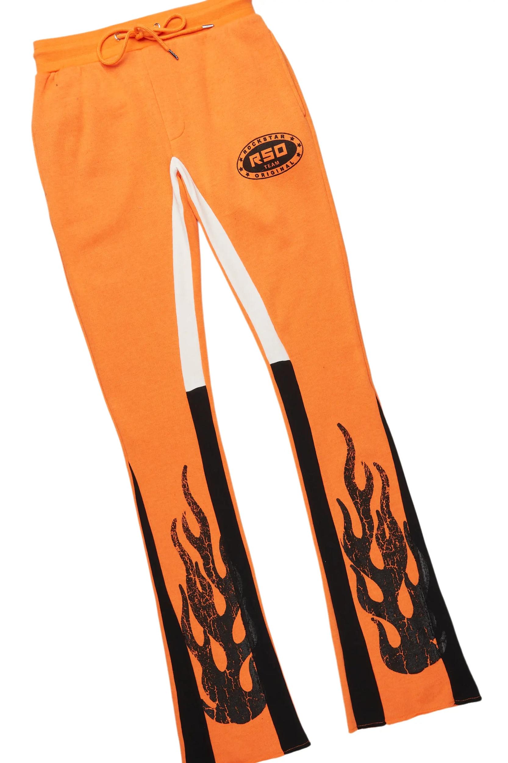 Amos Orange Hoodie/Stacked Flare Track Set Male Product Image