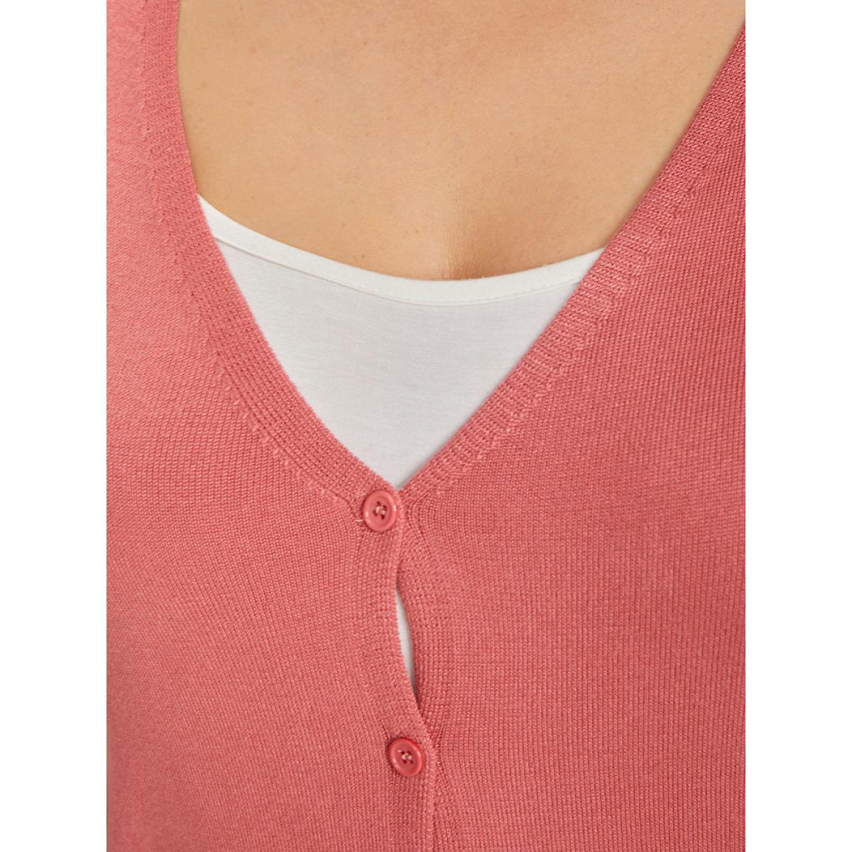 Plus Size Supersoft Essentials Solid Button Down Patched Pocket Cardigan Russet Women Casual Loose Long Sleeve Everyday Cardigans BloomChic 26/4X Product Image