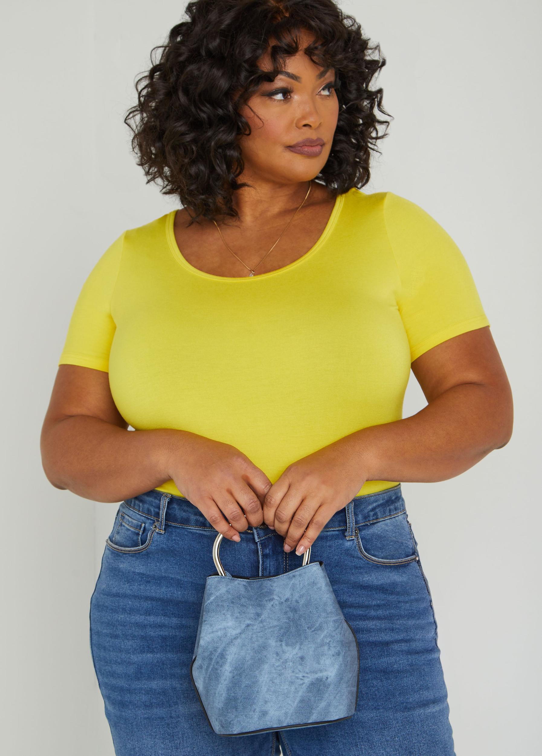 Whiskered Denim Print Bucket Bag Product Image