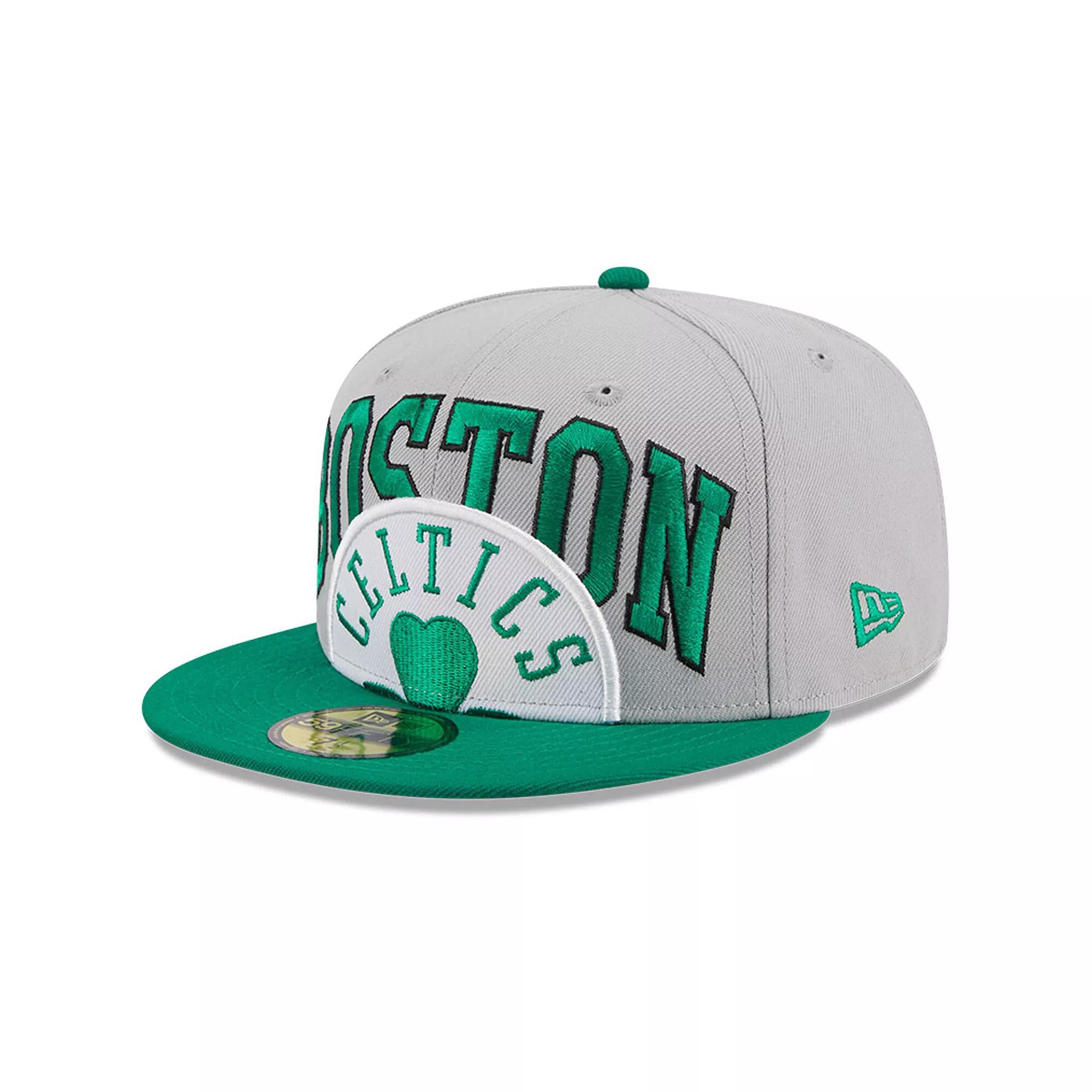 Men's New Era Gray/Kelly Green Boston Celtics Tip-Off Two-Tone 59FIFTY Fitted Hat, Size: 7 7/8, Grey Product Image