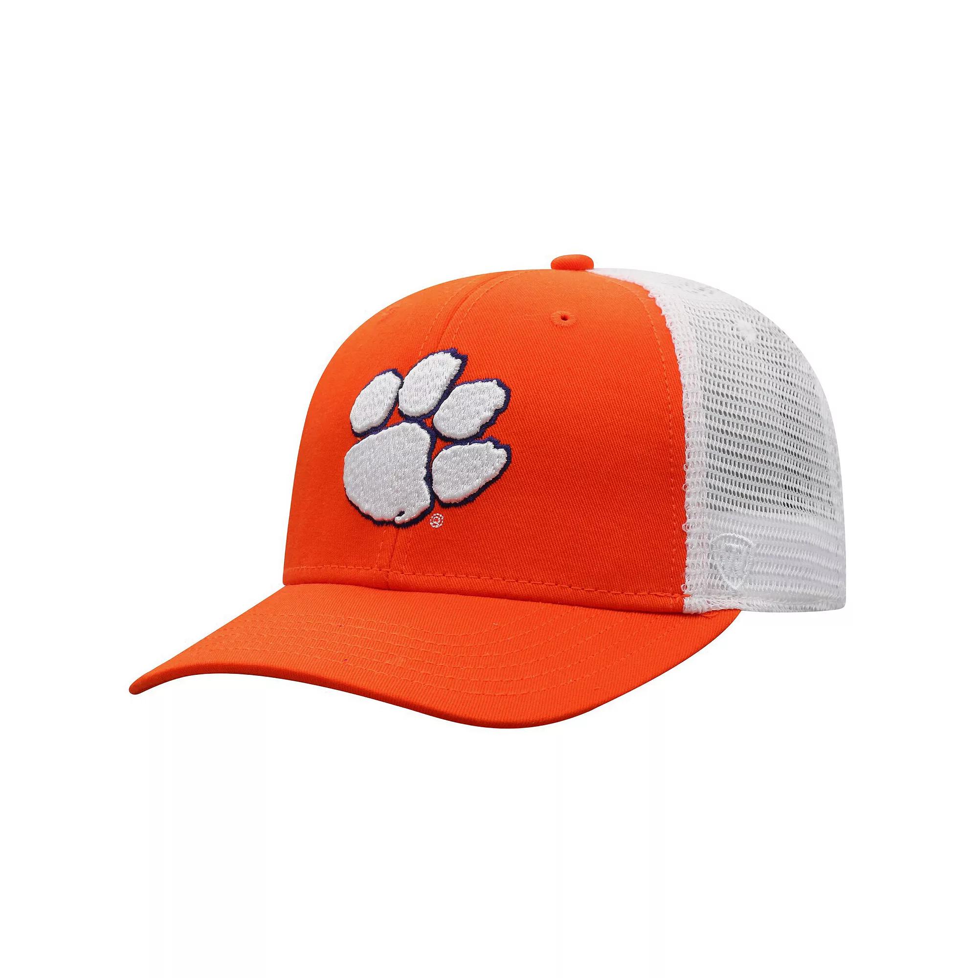 Men's Top of the World Orange/White Clemson Tigers Trucker Snapback Hat Product Image