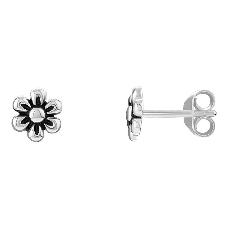 PRIMROSE Birthstone Cubic Zirconia Flower Stud Earrings, Women's, Silver Tone May Product Image