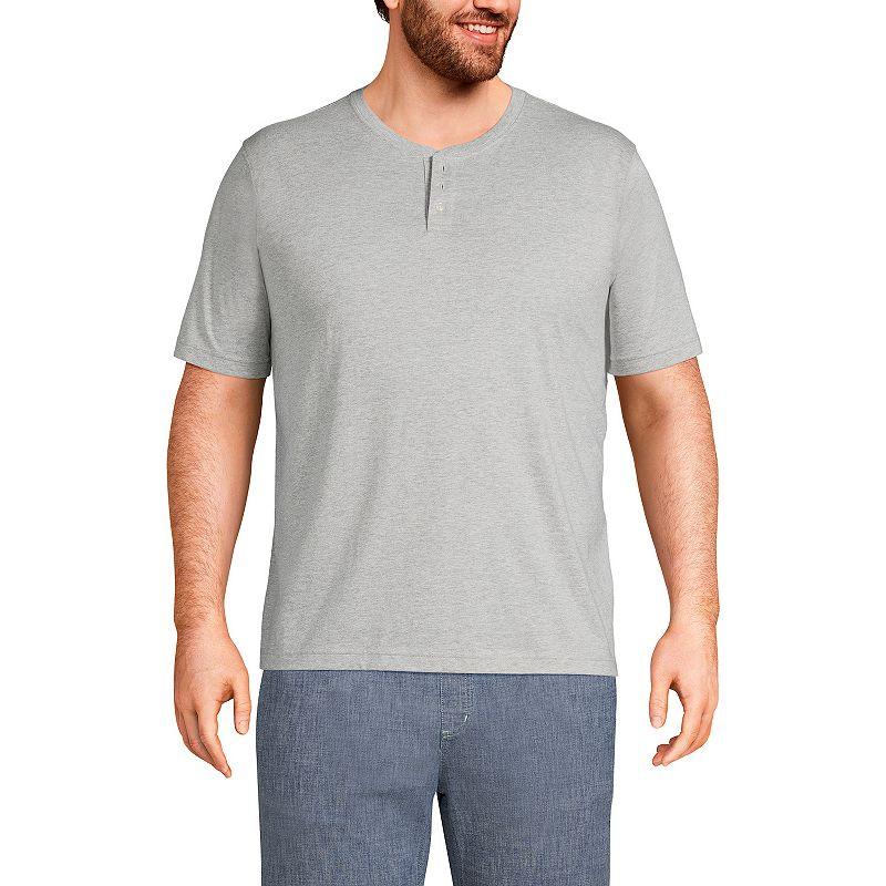 Big & Tall Lands' End Short Sleeve Super-T Henley, Men's,  Product Image