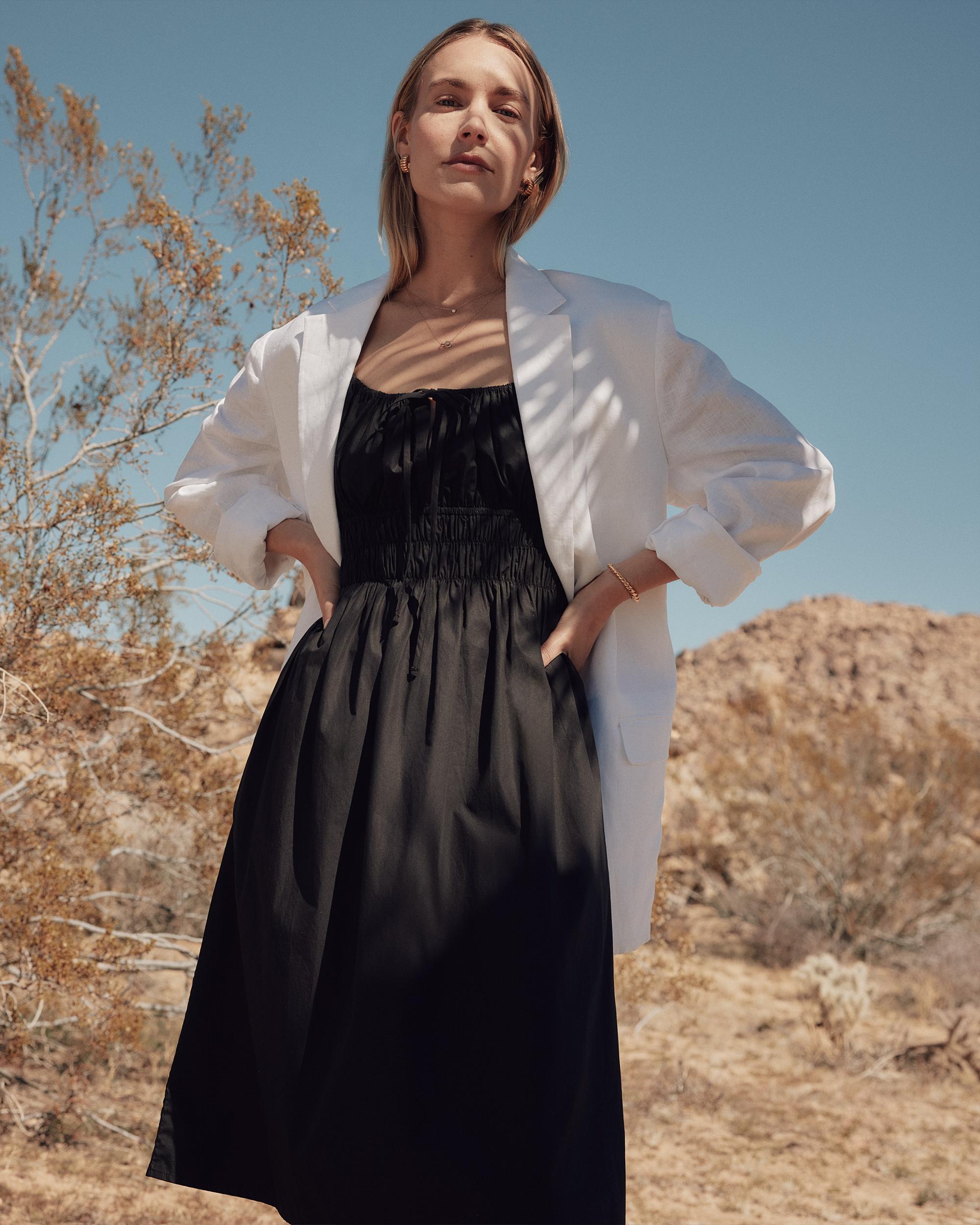 Quince | Women's Keyhole Midi Dress Organic Cotton Product Image